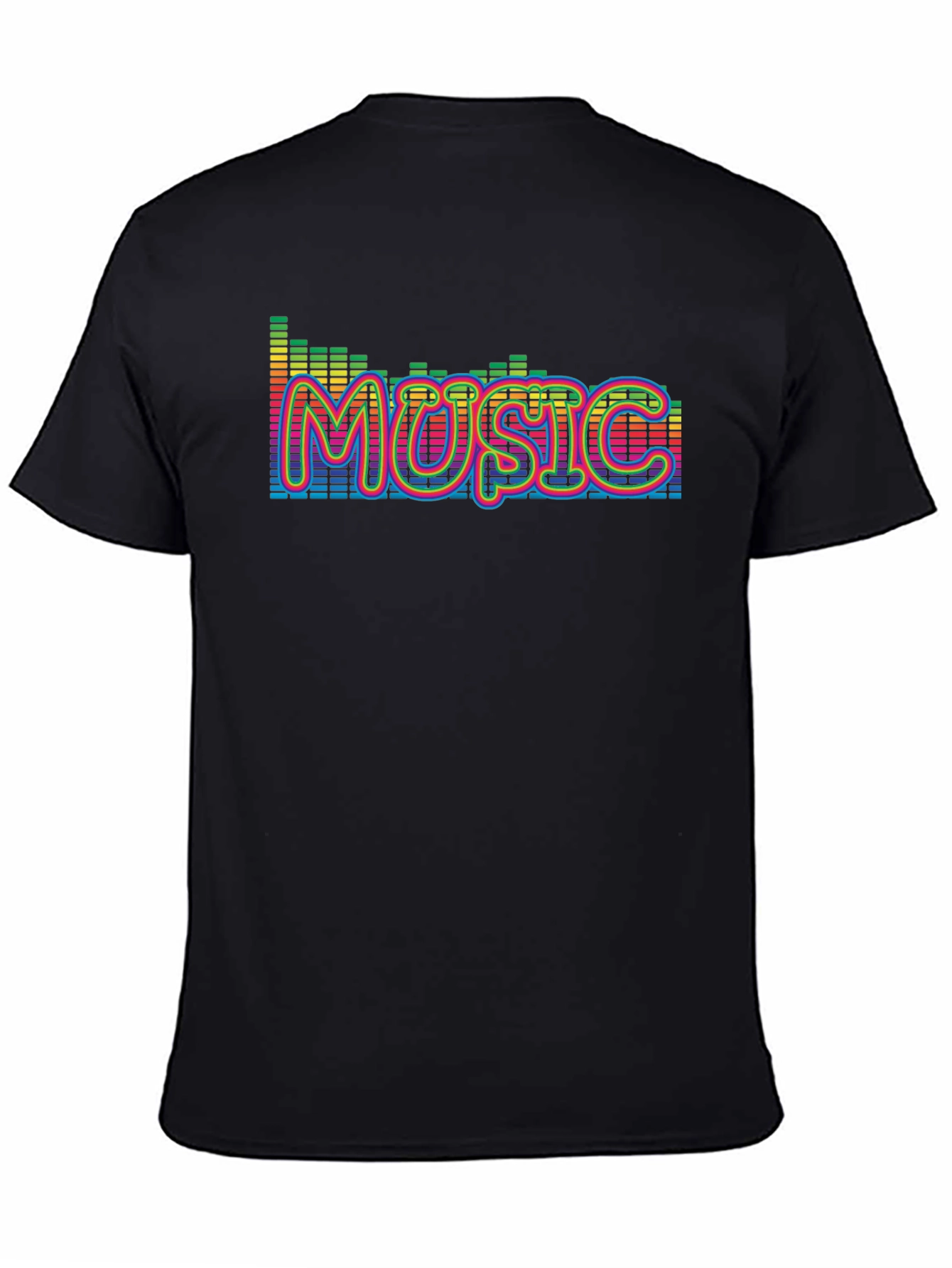 Music Graphic Print Black T-Shirt