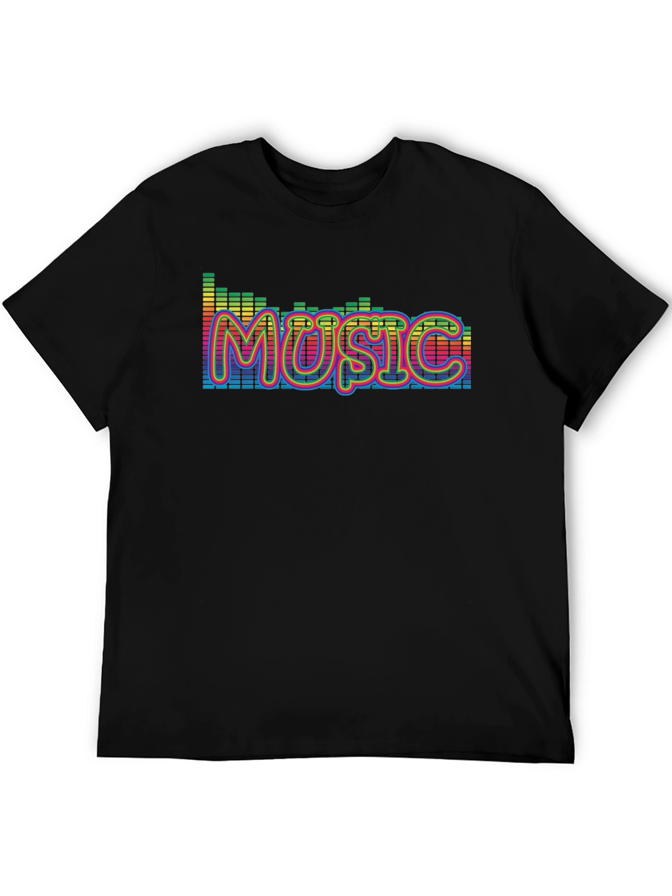 Music Graphic Print Black T-Shirt