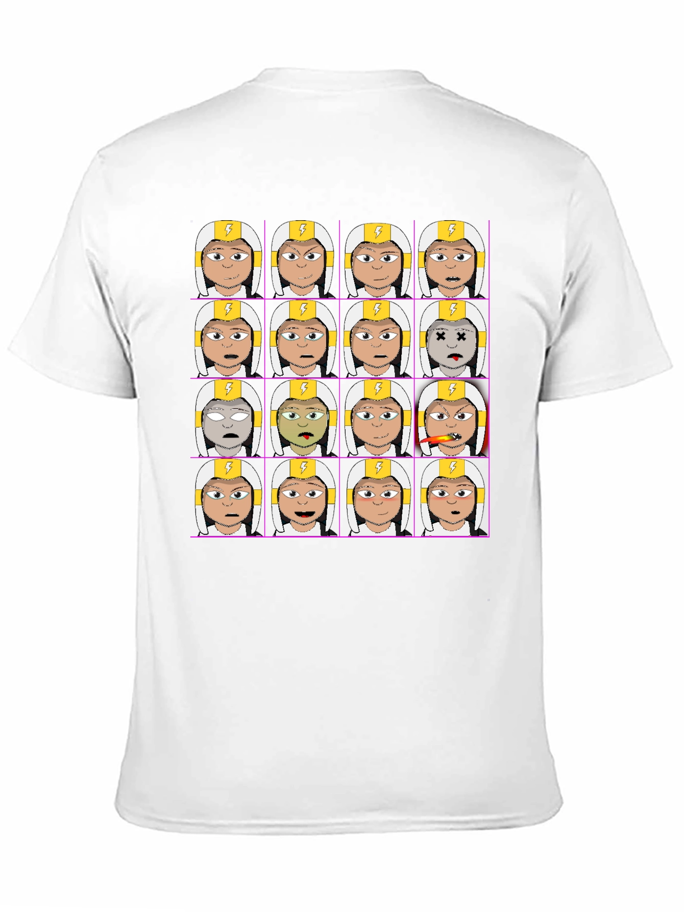 Funny Character Grid Print T-Shirt