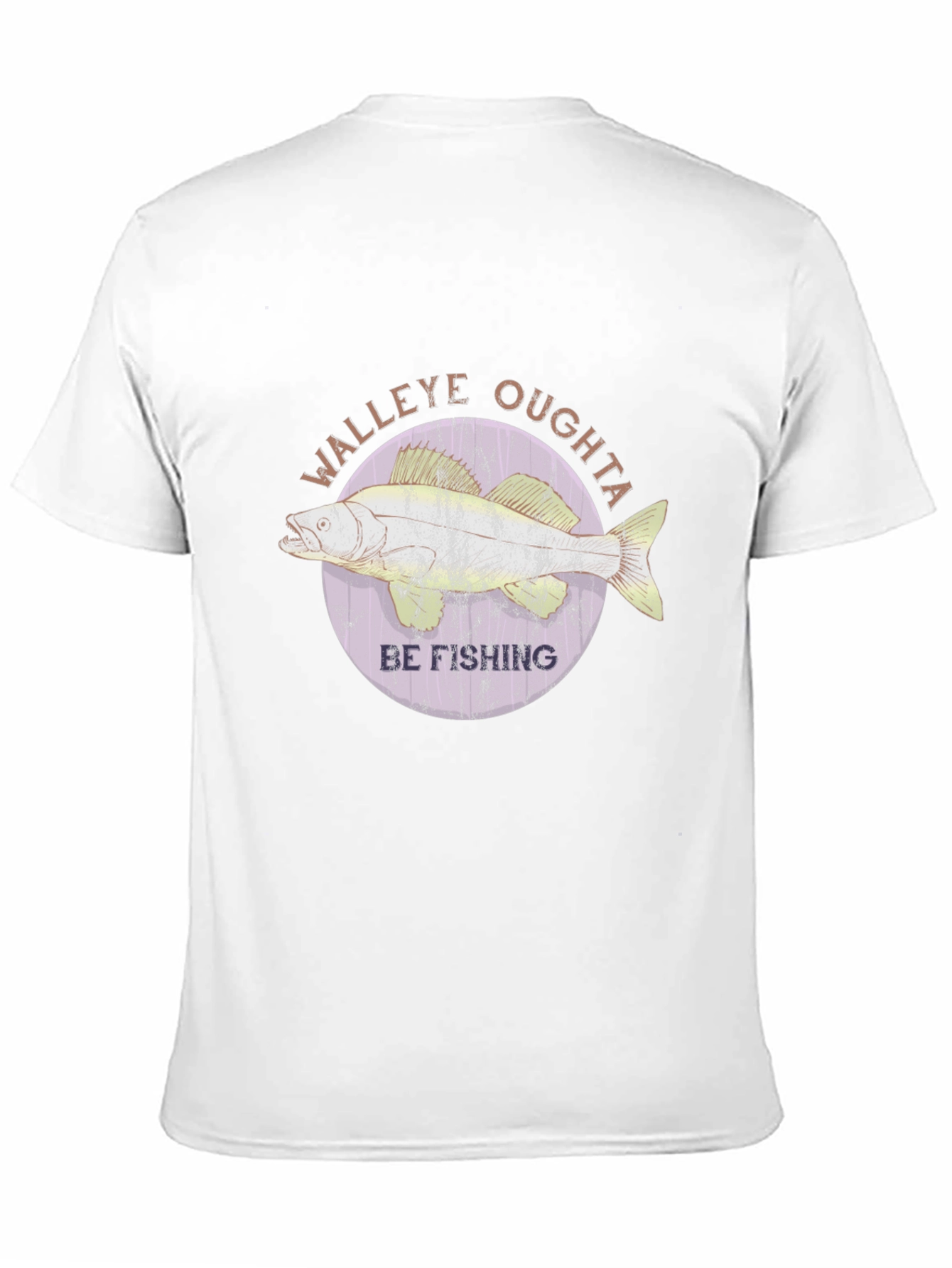 Walleye Fishing T-Shirt - Oughta Be Fishing Black Tee