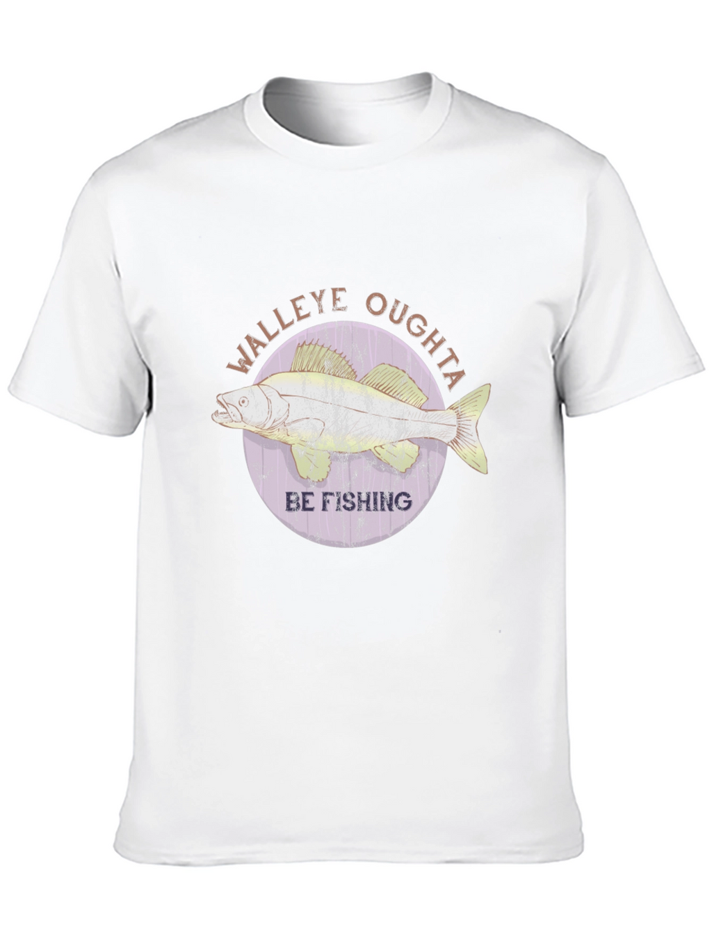 Walleye Fishing T-Shirt - Oughta Be Fishing Black Tee