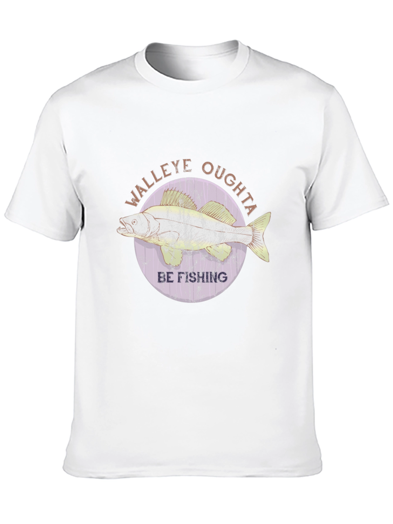 Walleye Fishing T-Shirt - Oughta Be Fishing Black Tee