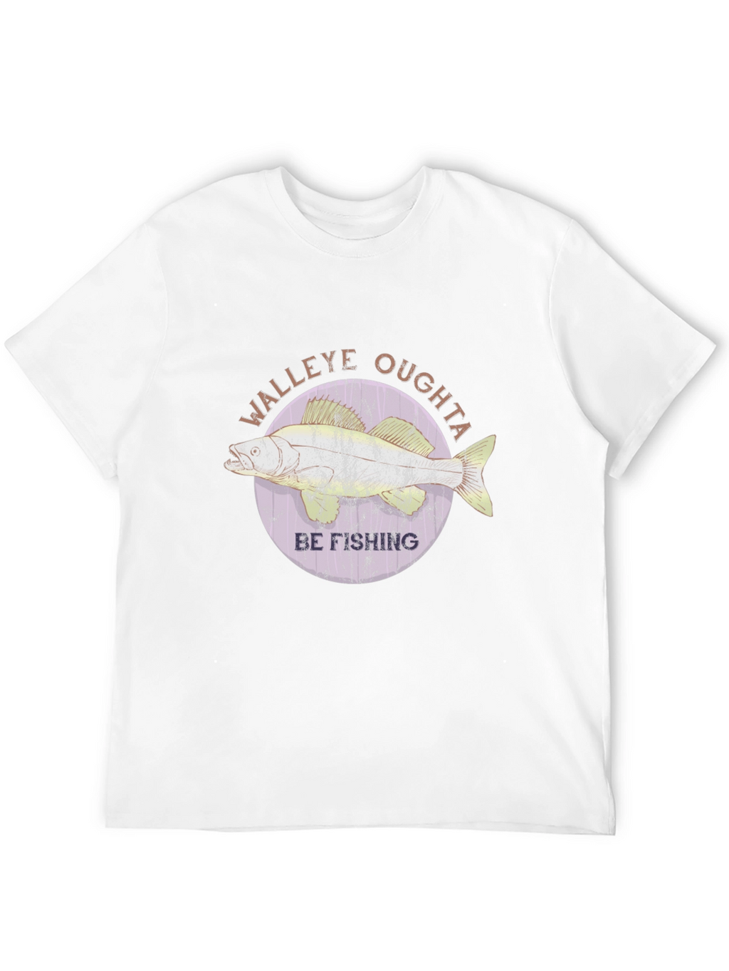 Walleye Fishing T-Shirt - Oughta Be Fishing Black Tee