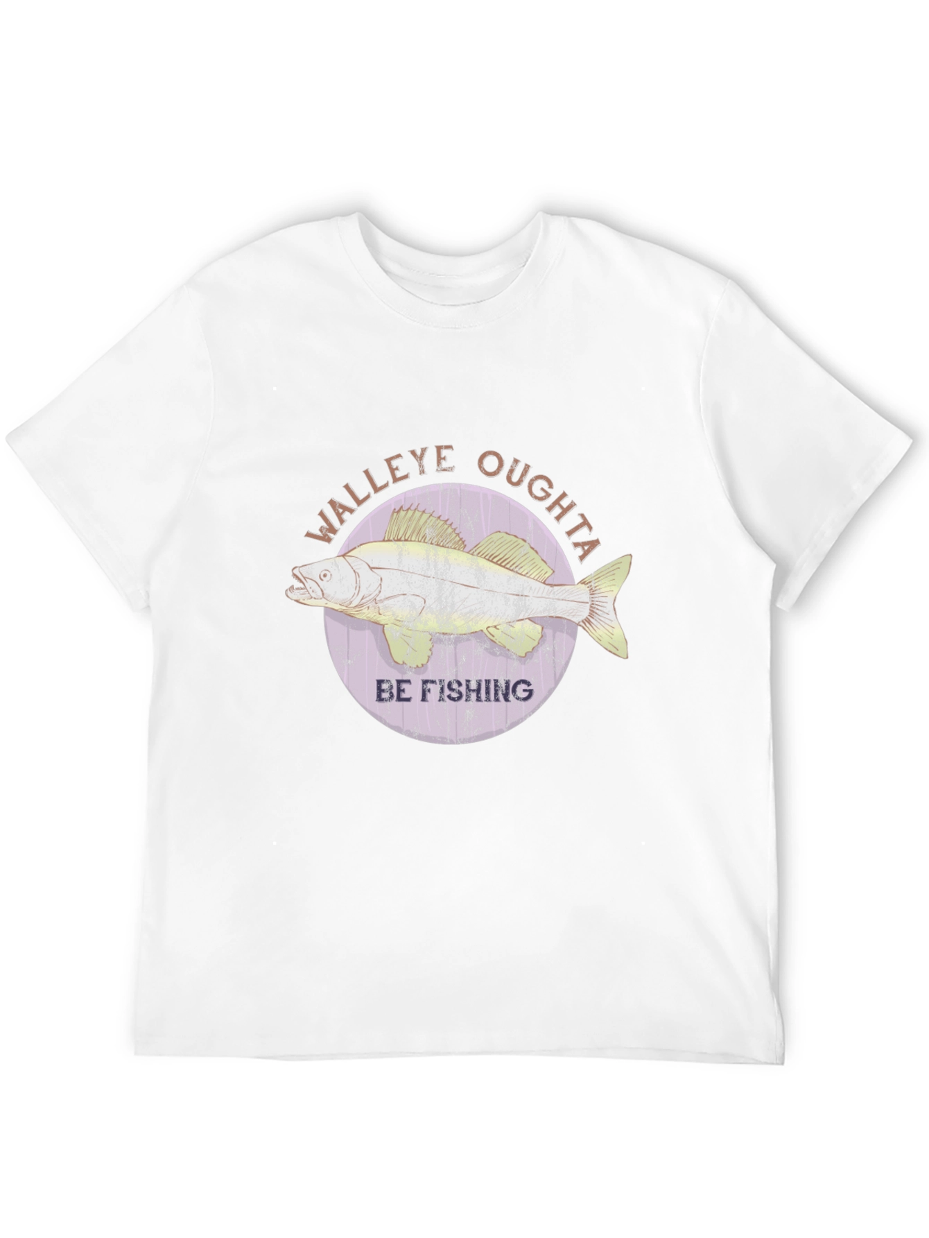 Walleye Fishing T-Shirt - Oughta Be Fishing Black Tee