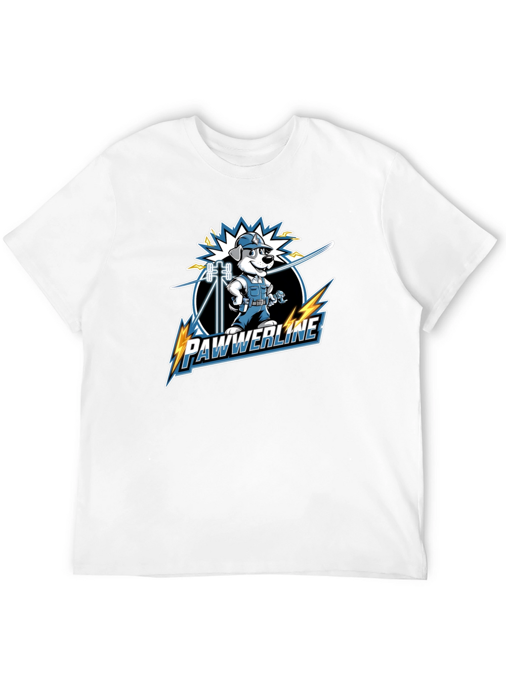 Pawwerline Electrician Dog Graphic T-Shirt