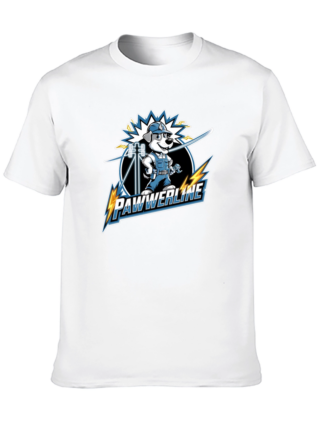 Pawwerline Electrician Dog Graphic T-Shirt