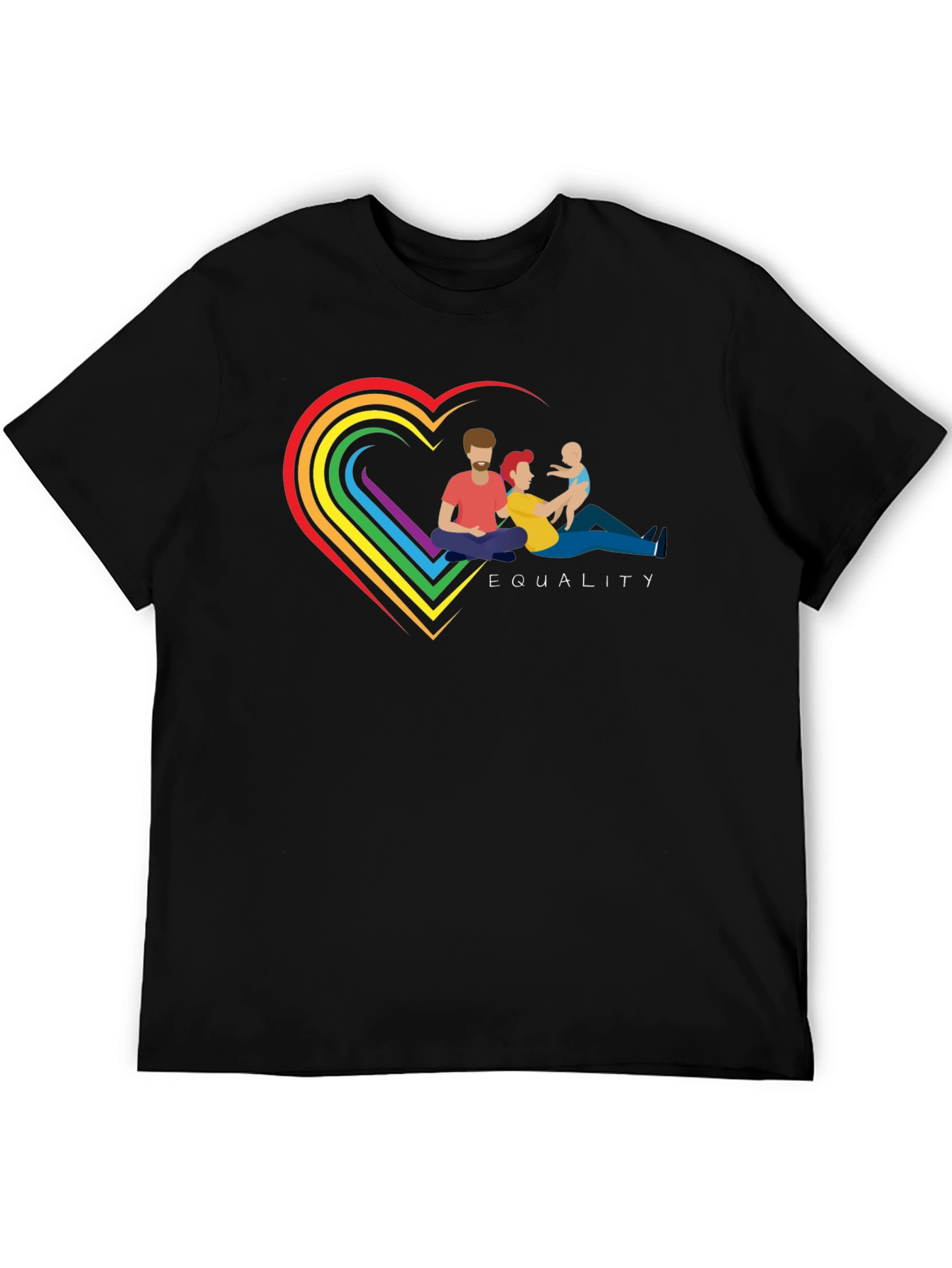 Equality Family Pride T-Shirt - Rainbow Heart Design