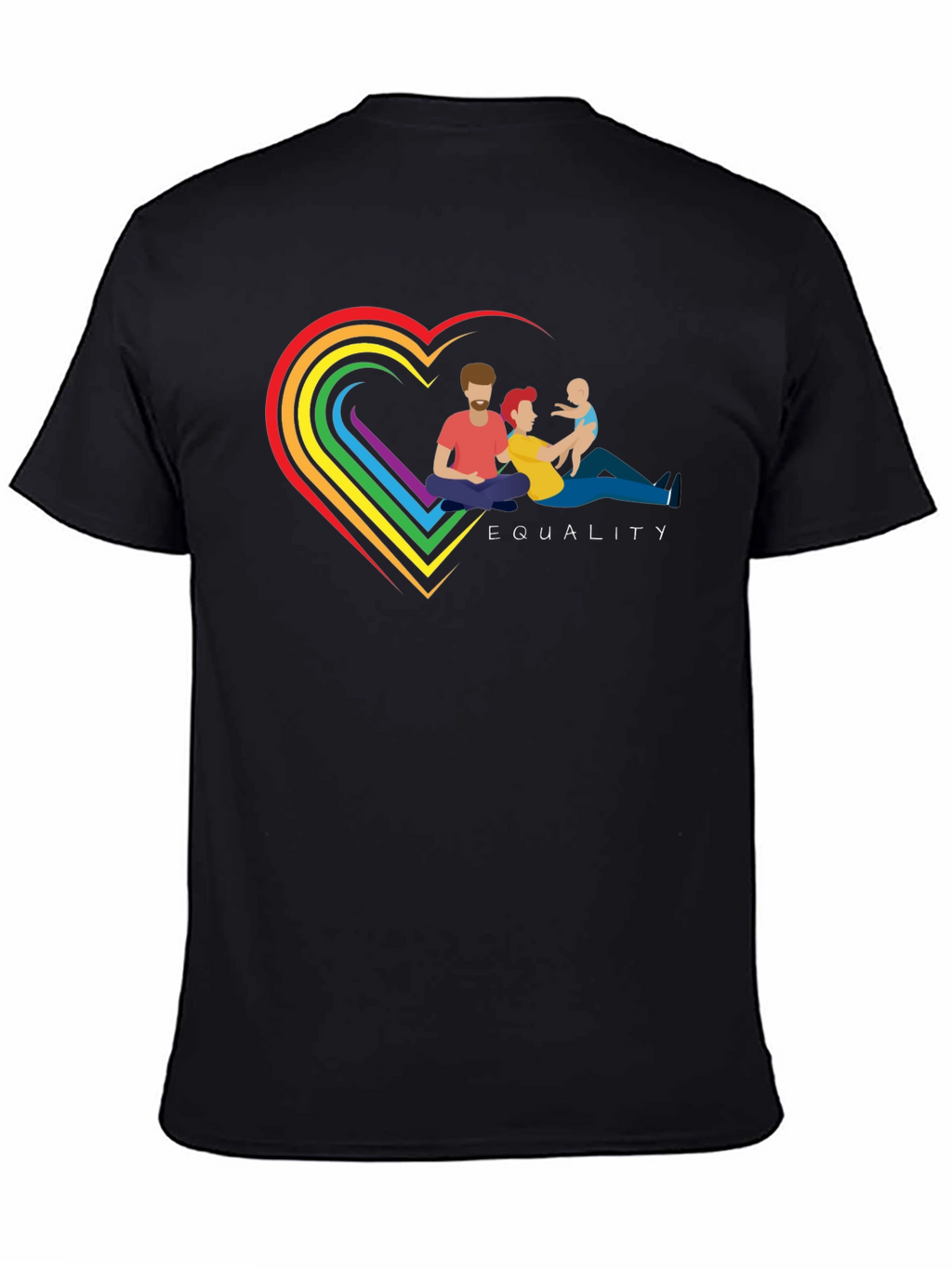 Equality Family Pride T-Shirt - Rainbow Heart Design