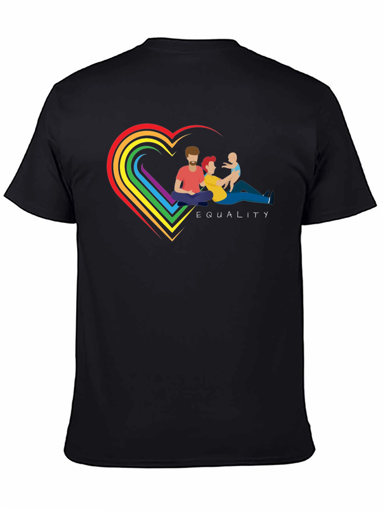 Equality Family Pride T-Shirt - Rainbow Heart Design