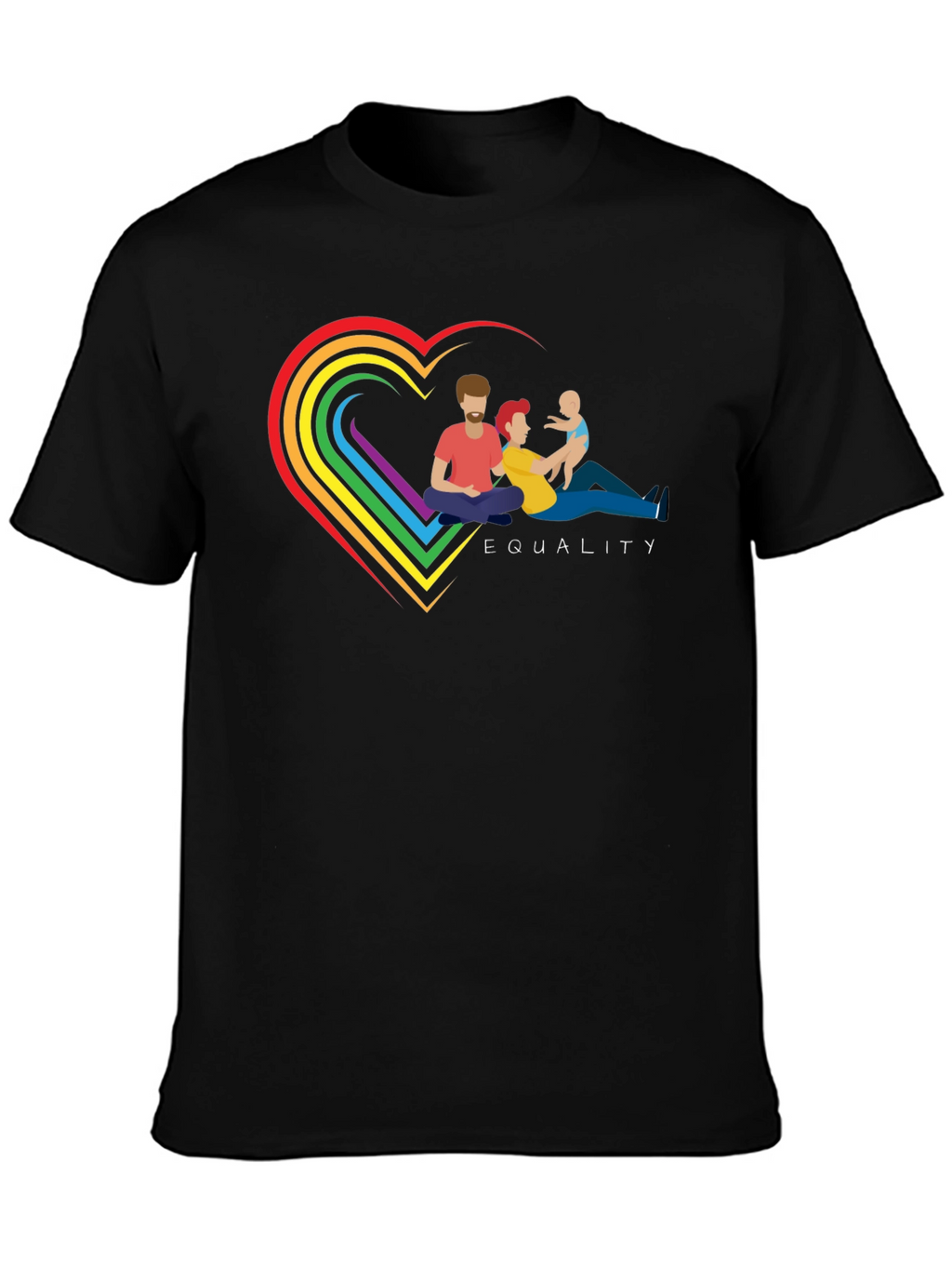 Equality Family Pride T-Shirt - Rainbow Heart Design
