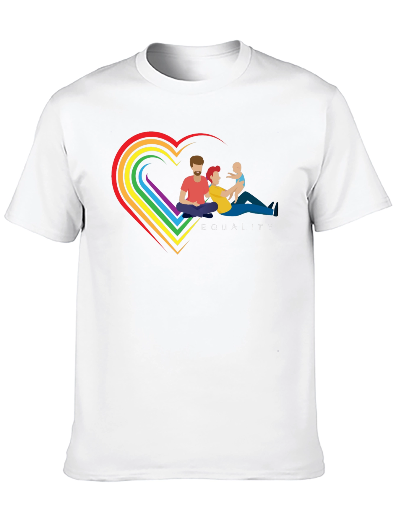 Equality Family Pride T-Shirt - Rainbow Heart Design