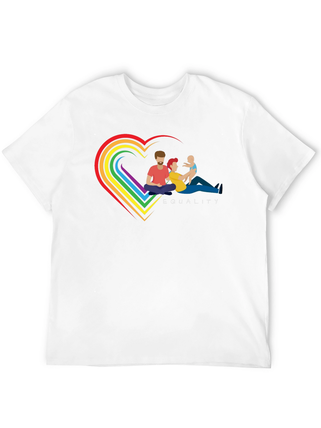 Equality Family Pride T-Shirt - Rainbow Heart Design