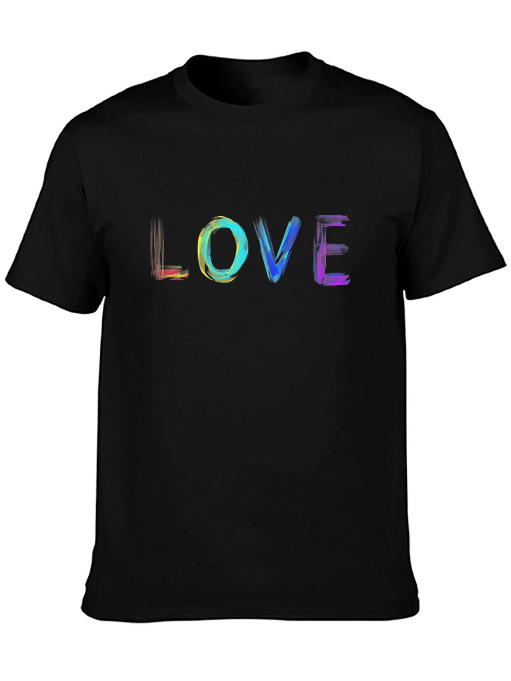 Rainbow LOVE Graphic Black T-Shirt