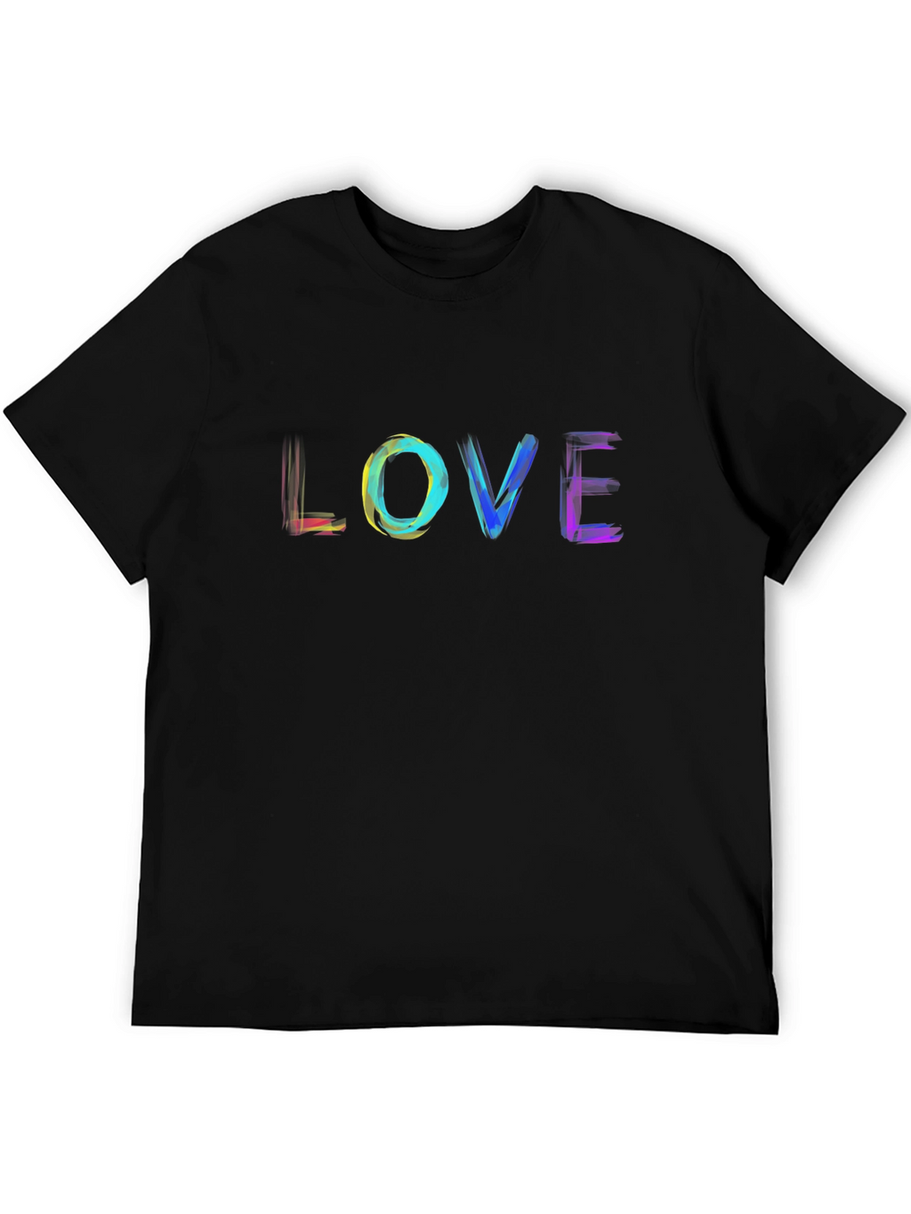 Rainbow LOVE Graphic Black T-Shirt