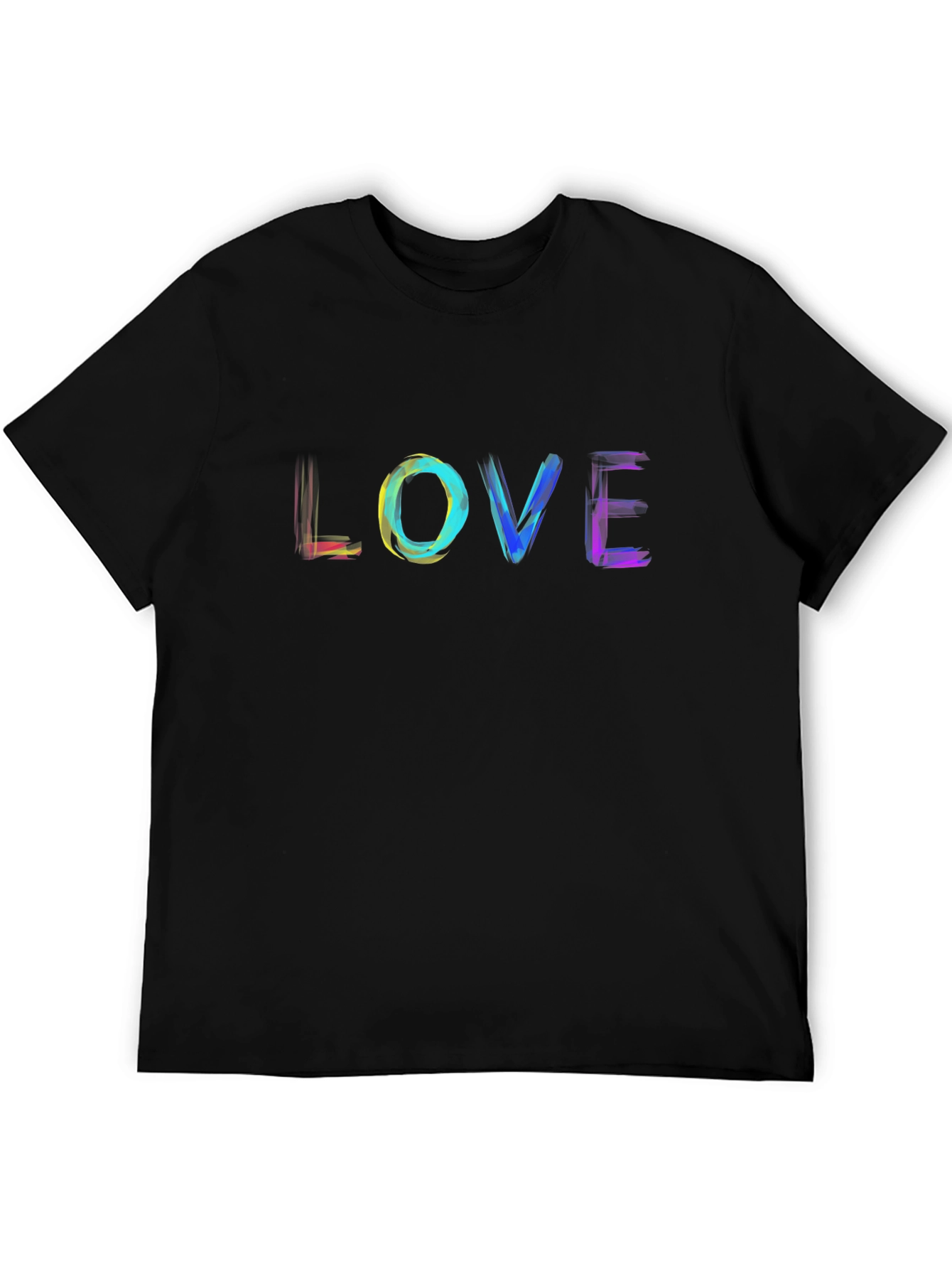 Rainbow LOVE Graphic Black T-Shirt