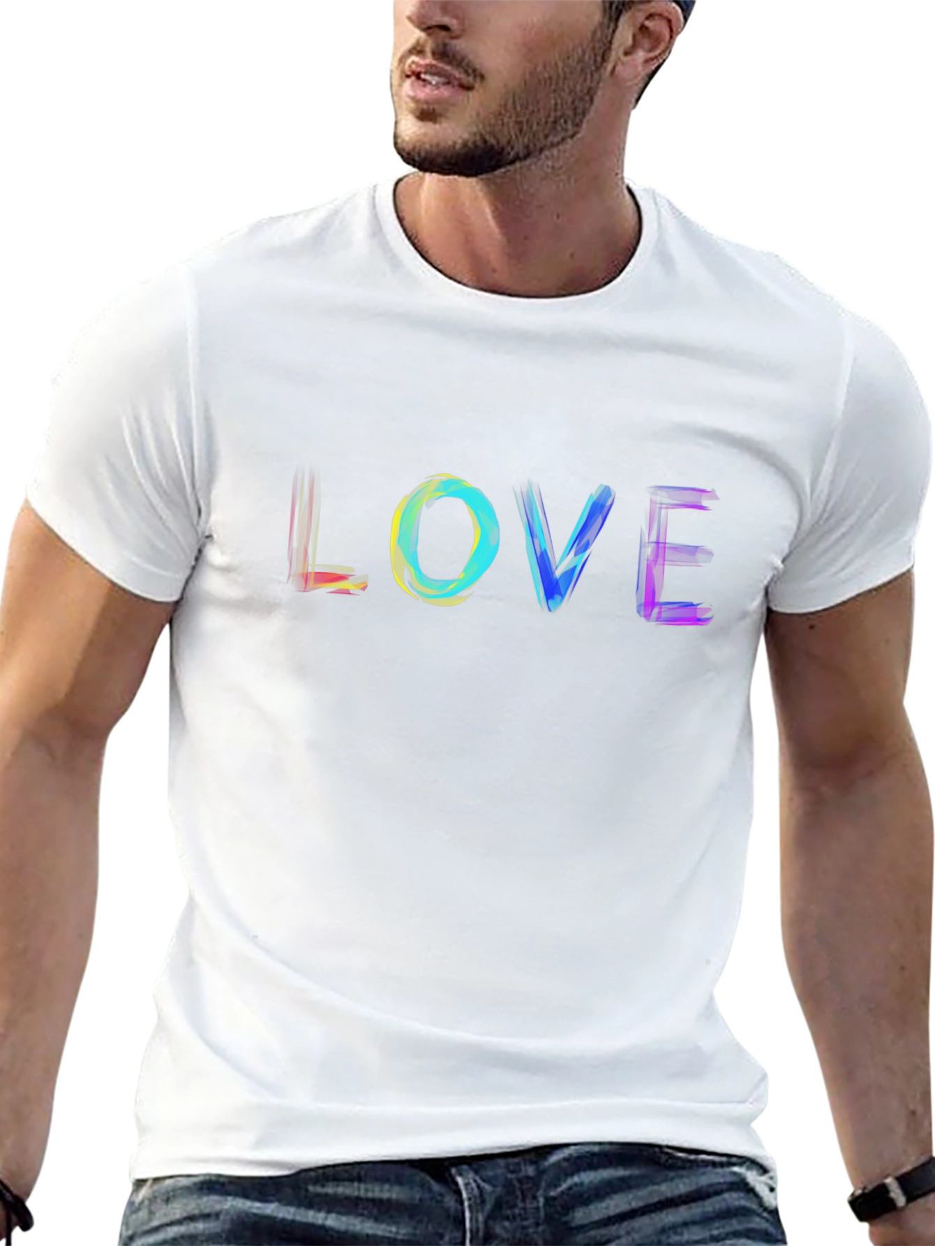 Rainbow LOVE Graphic Black T-Shirt