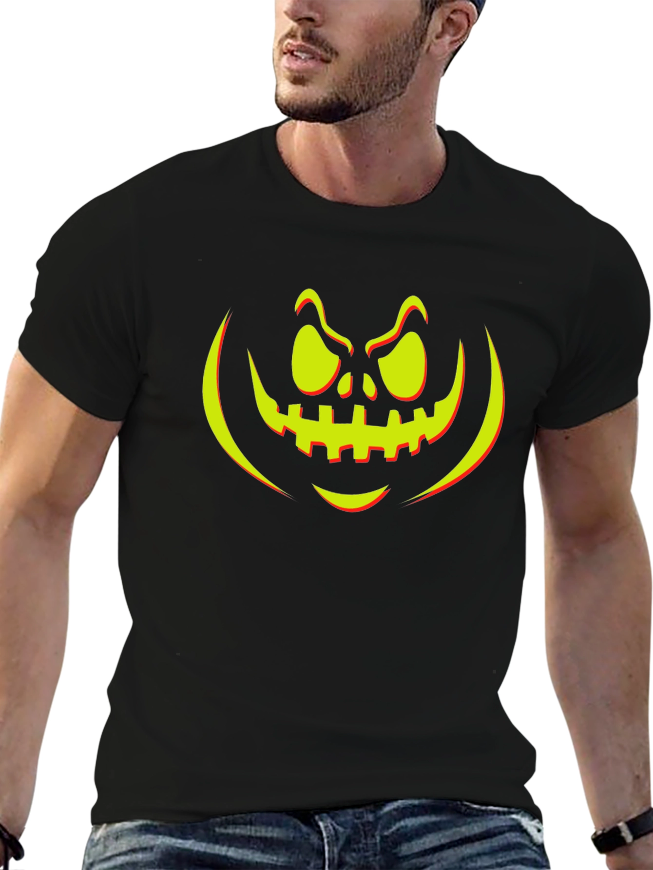Halloween Pumpkin Face Graphic Tee