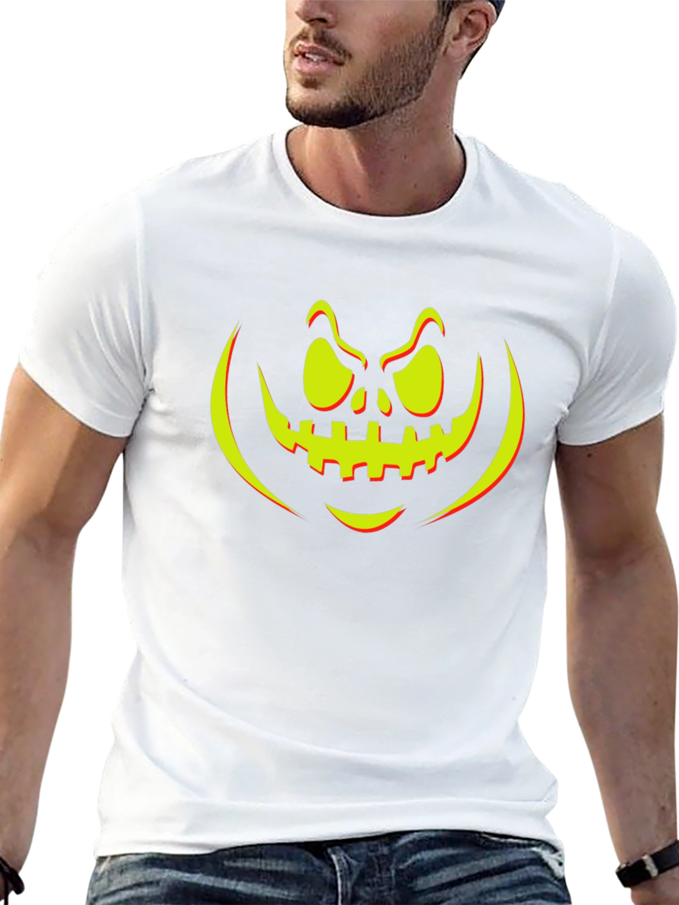 Halloween Pumpkin Face Graphic Tee