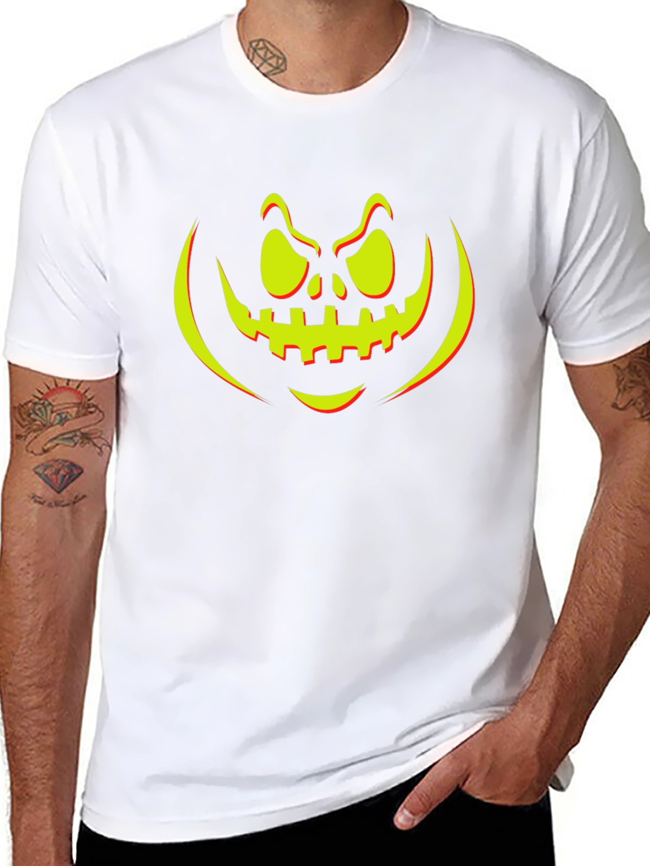 Halloween Pumpkin Face Graphic Tee