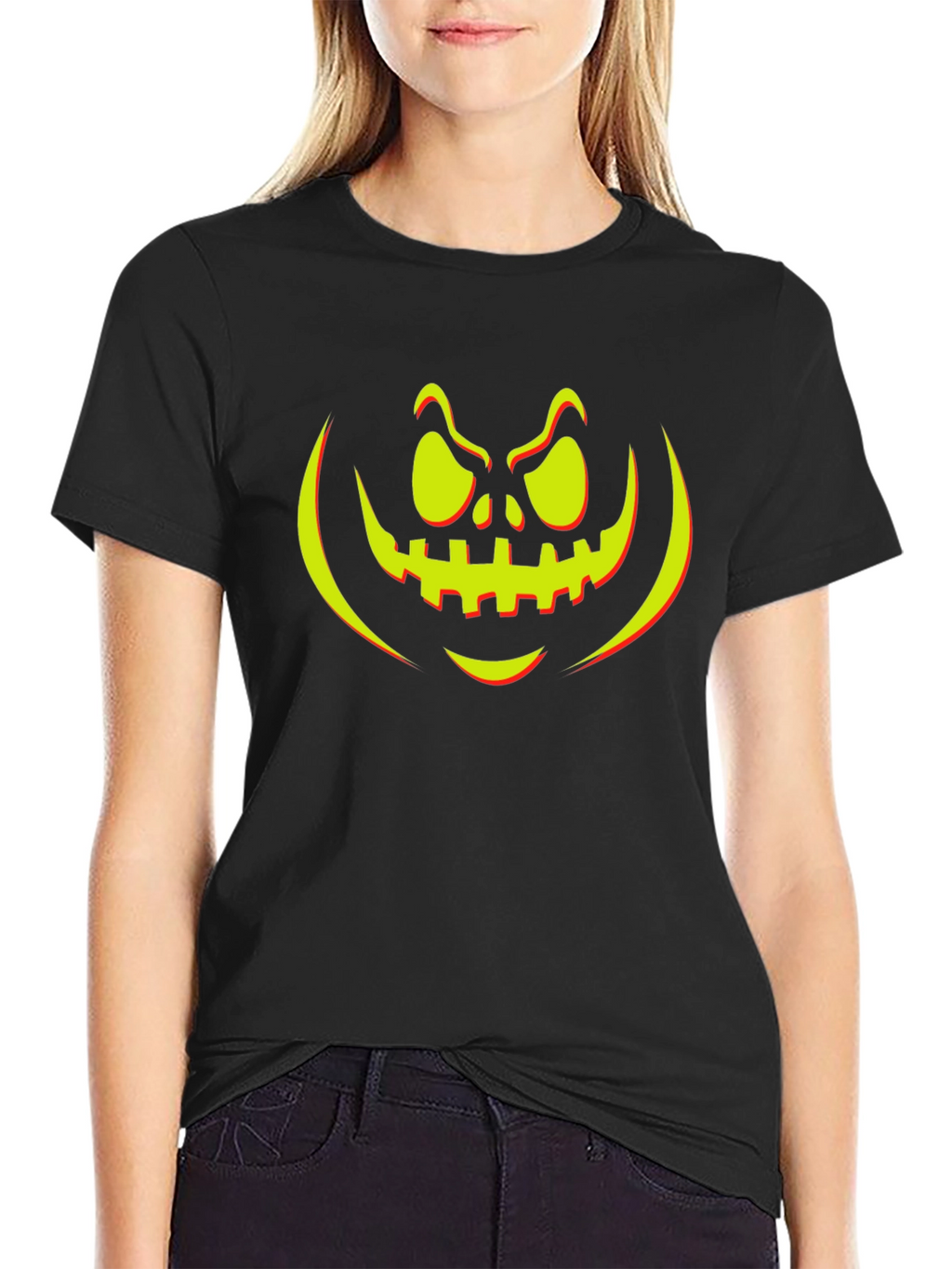 Halloween Pumpkin Face Graphic Tee