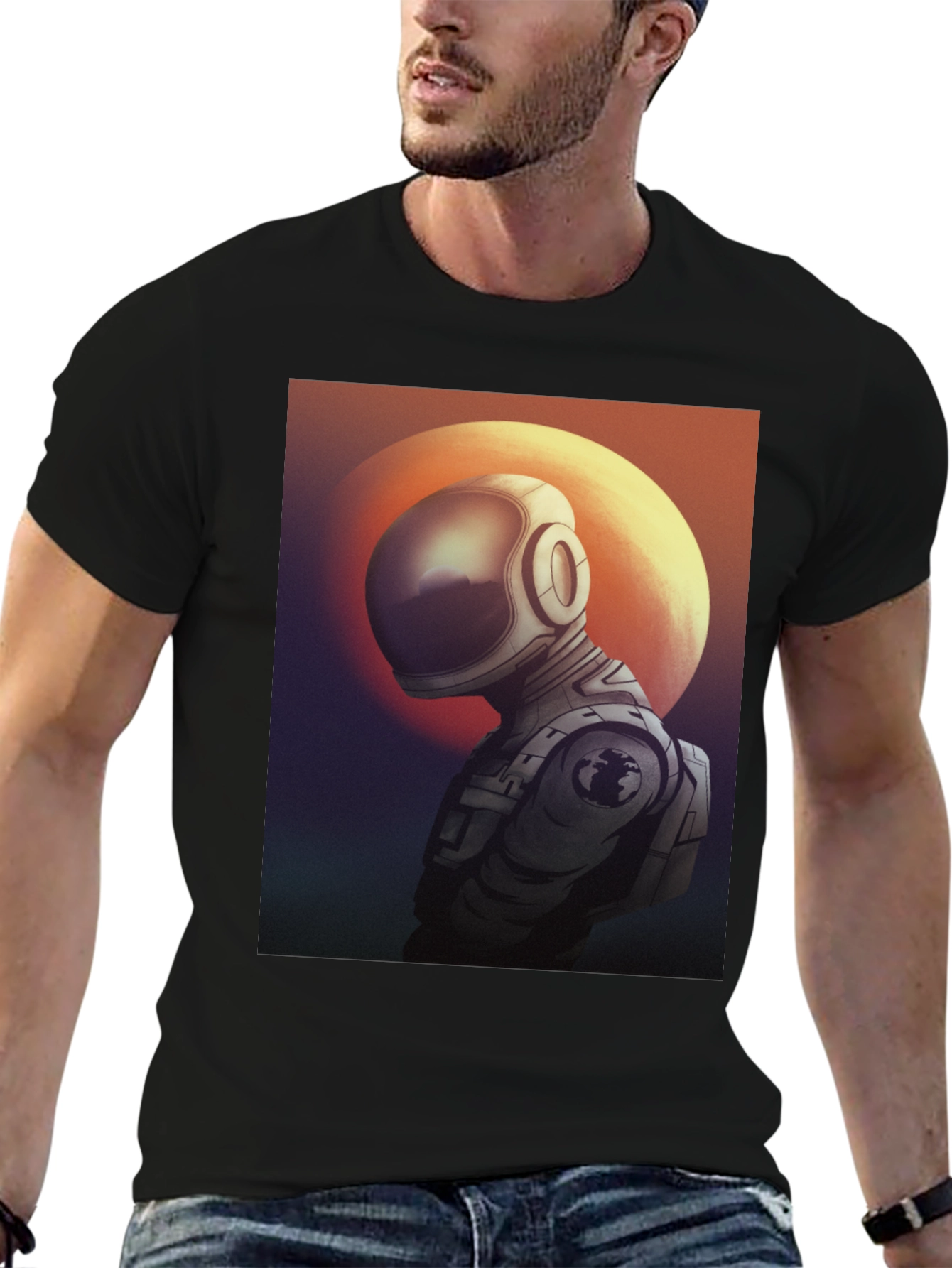 Astronaut Graphic Black T-Shirt - Space Explorer Tee
