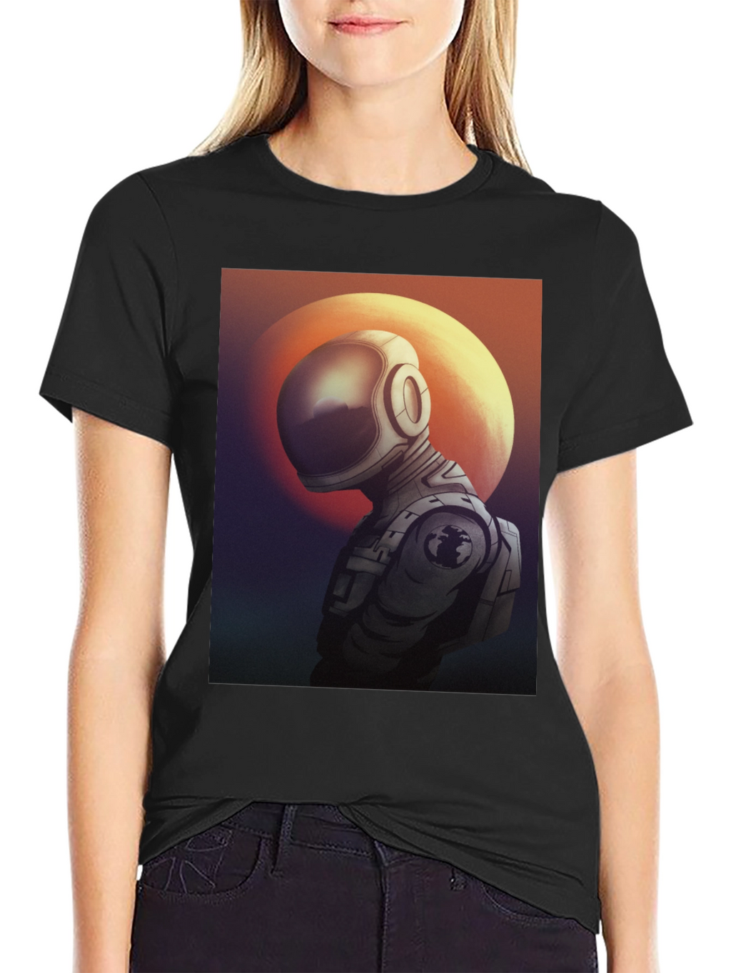 Astronaut Graphic Black T-Shirt - Space Explorer Tee