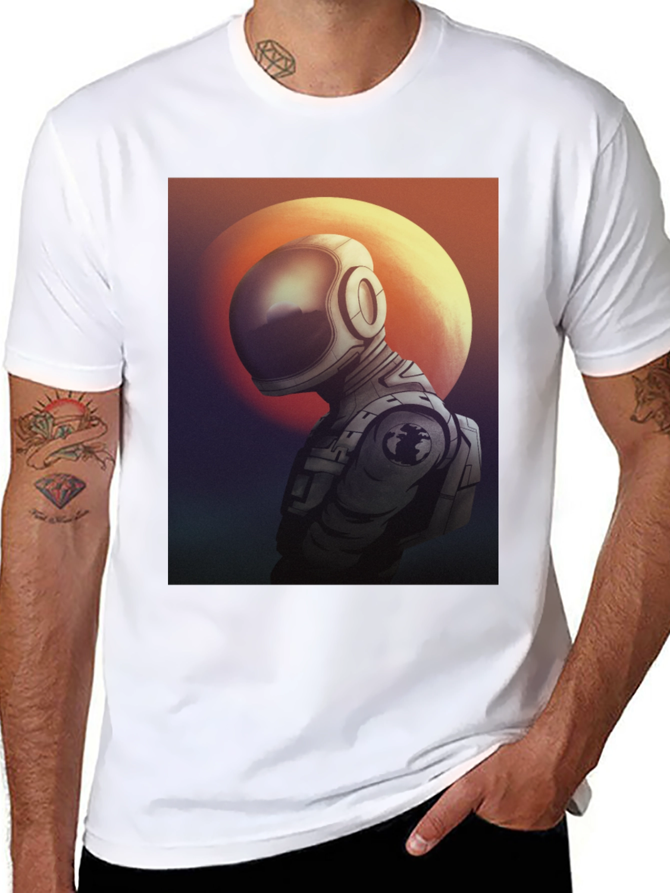 Astronaut Graphic Black T-Shirt - Space Explorer Tee