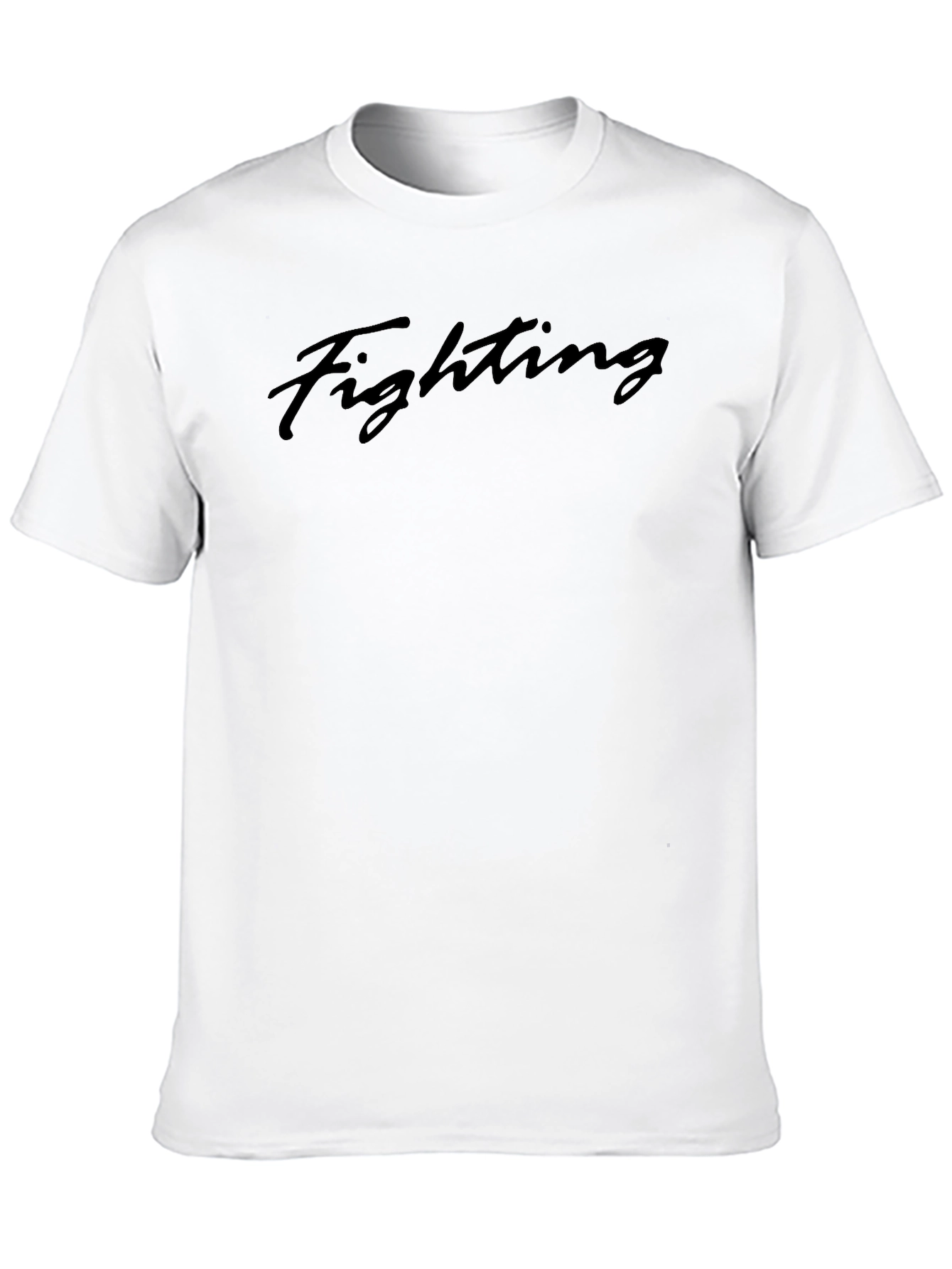 Fighting Script Black T-Shirt - Casual Style