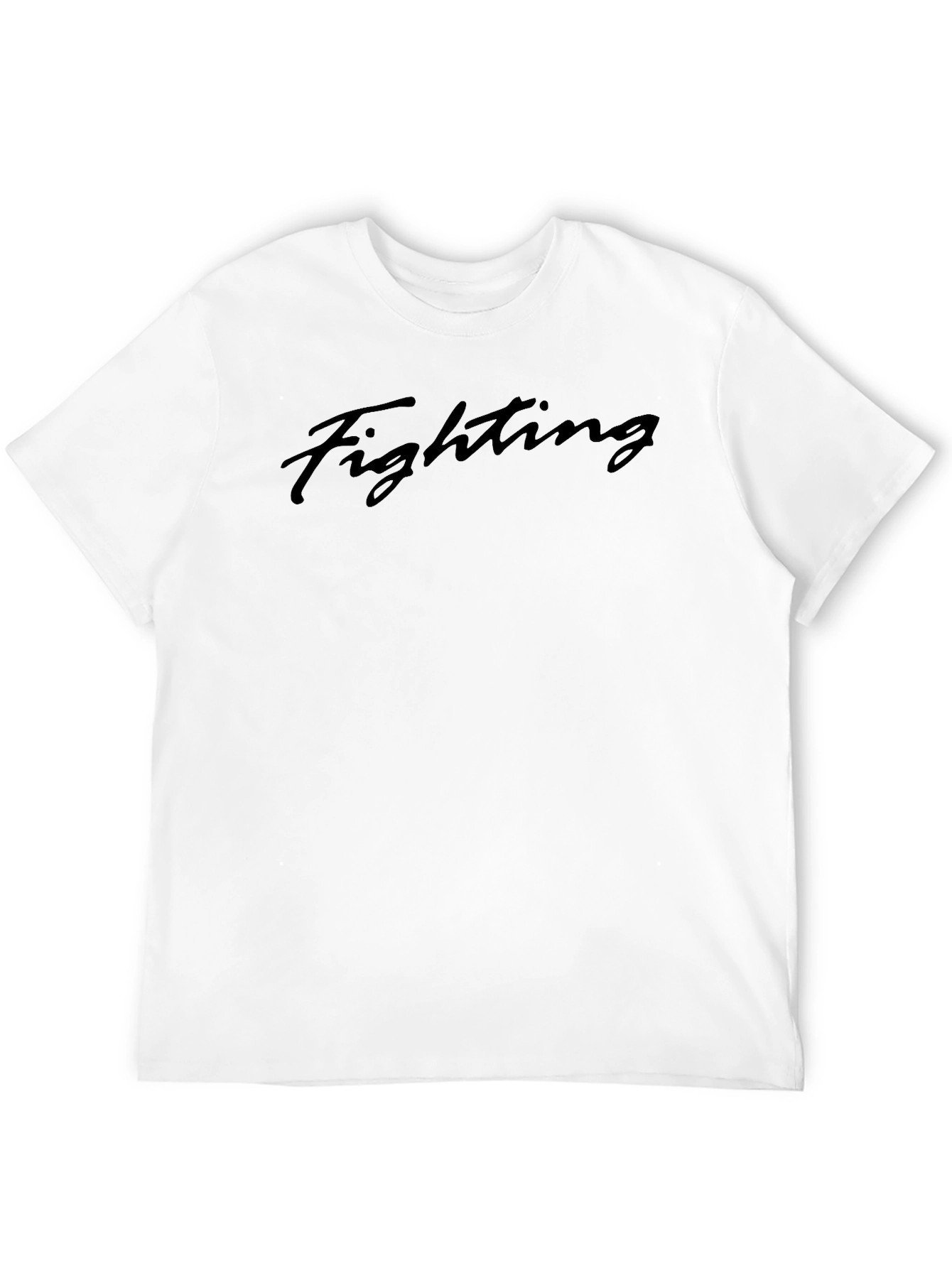 Fighting Script Black T-Shirt - Casual Style