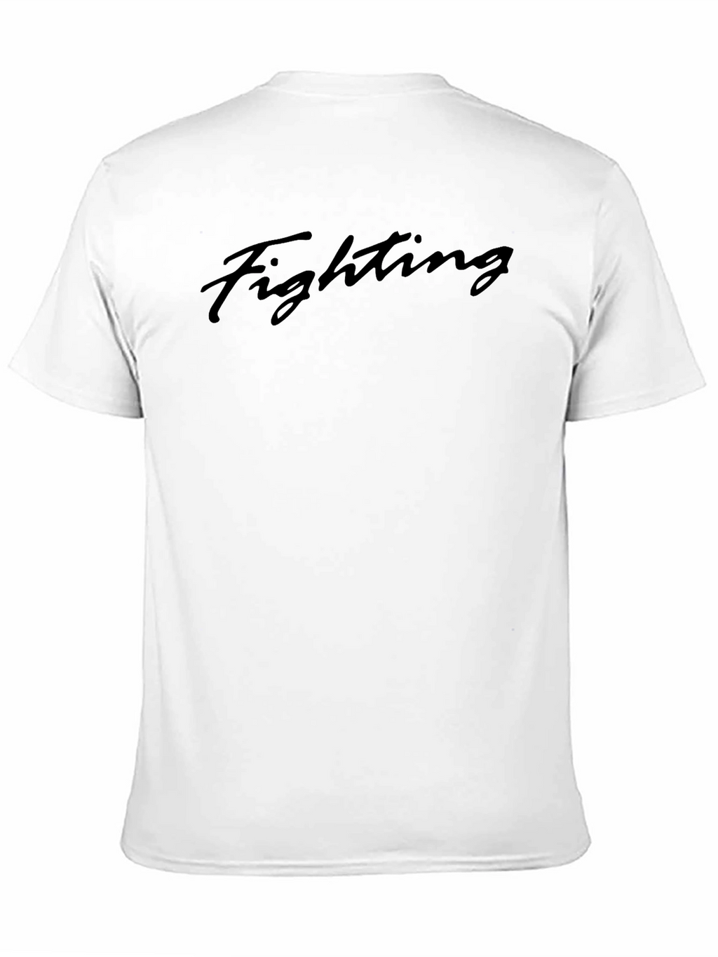 Fighting Script Black T-Shirt - Casual Style