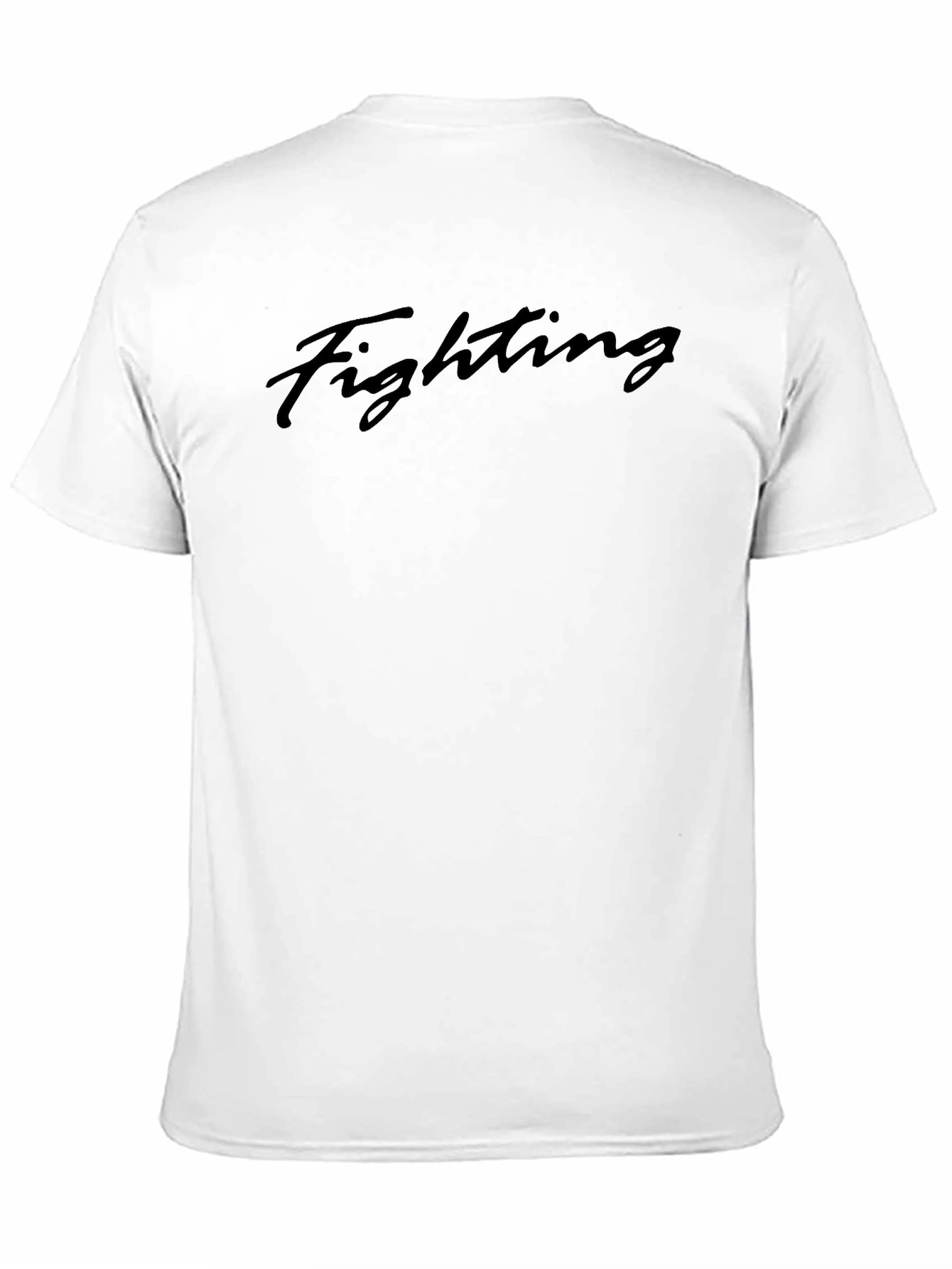 Fighting Script Black T-Shirt - Casual Style