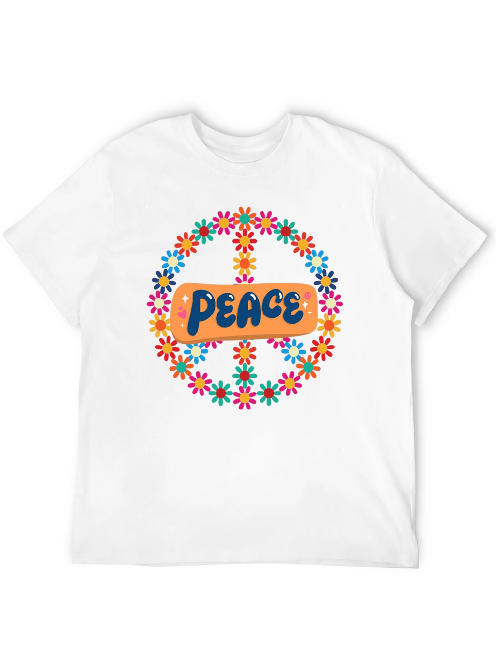 Retro Peace Sign Floral T-Shirt