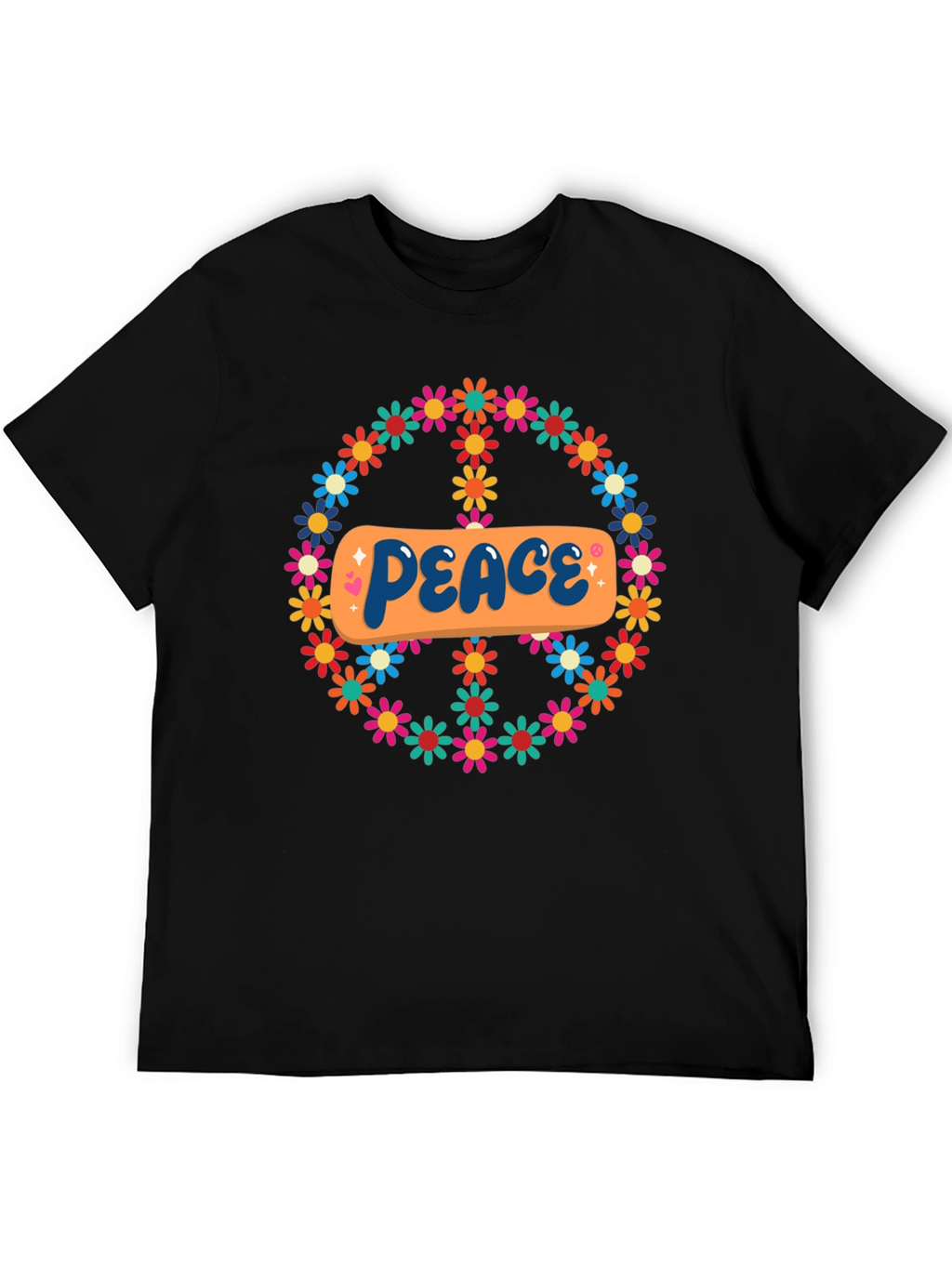 Retro Peace Sign Floral T-Shirt