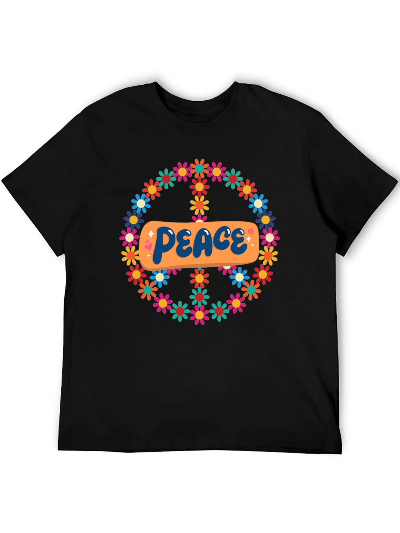 Retro Peace Sign Floral T-Shirt