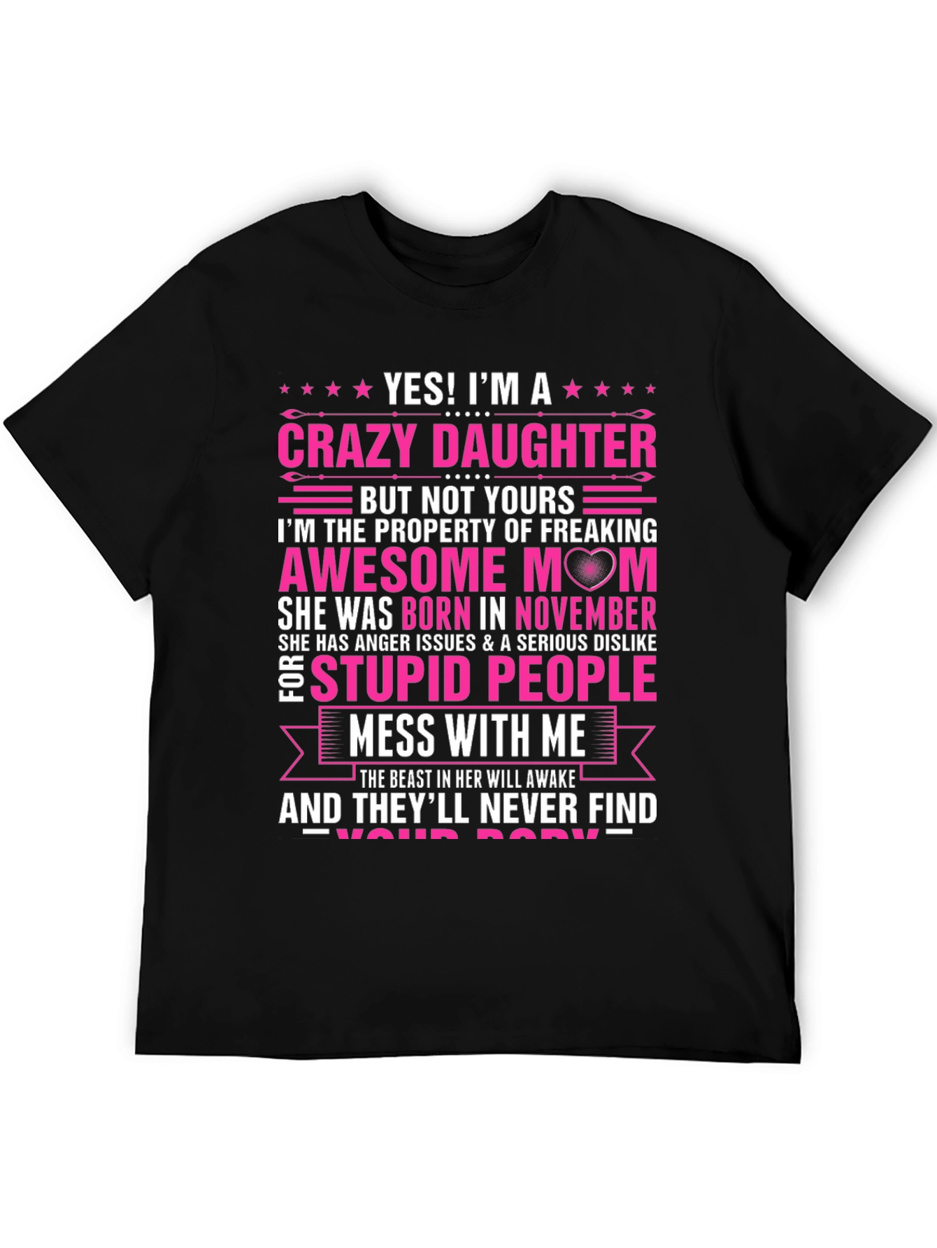 Crazy Daughter Awesome Mom T-Shirt