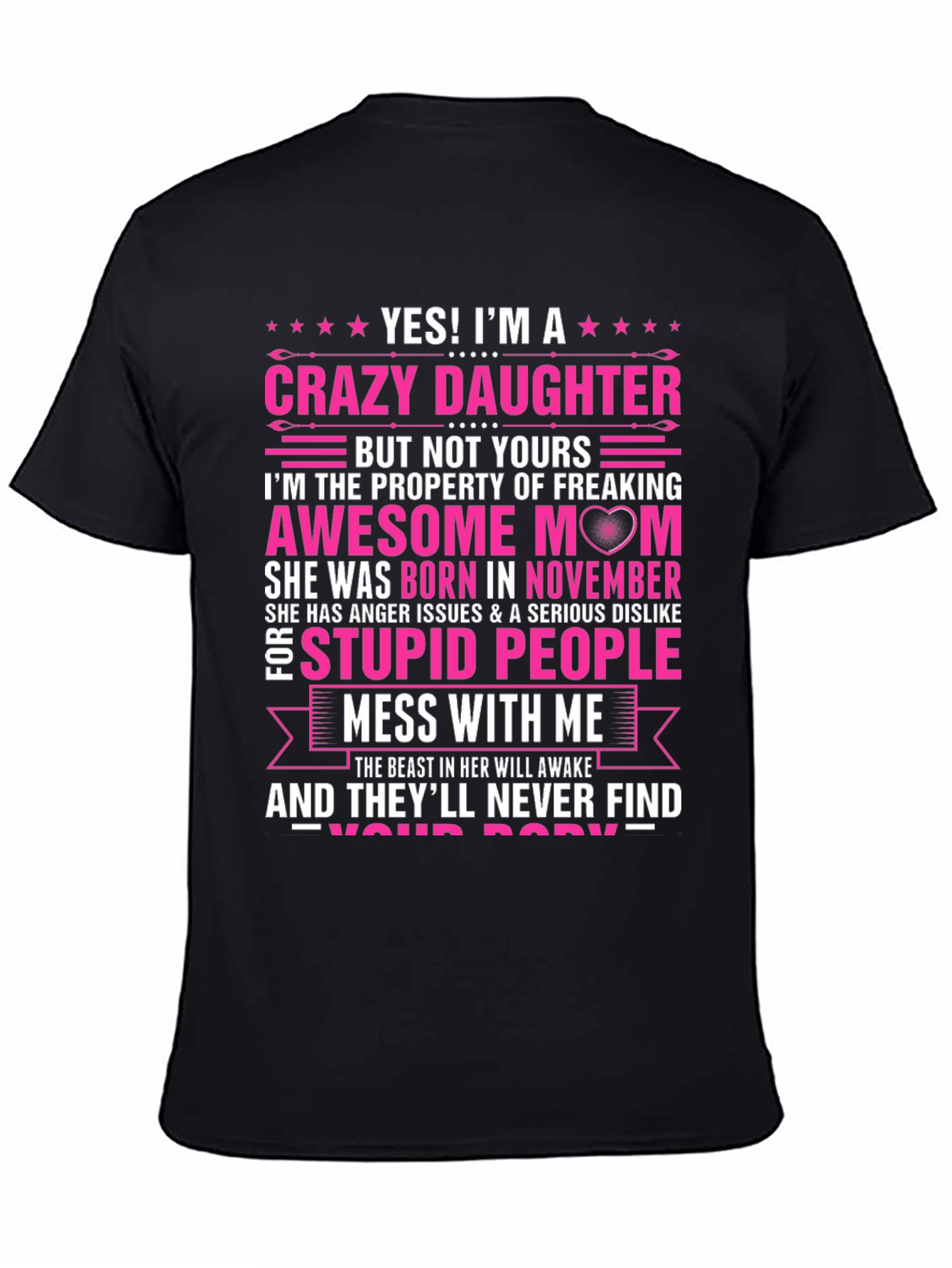 Crazy Daughter Awesome Mom T-Shirt