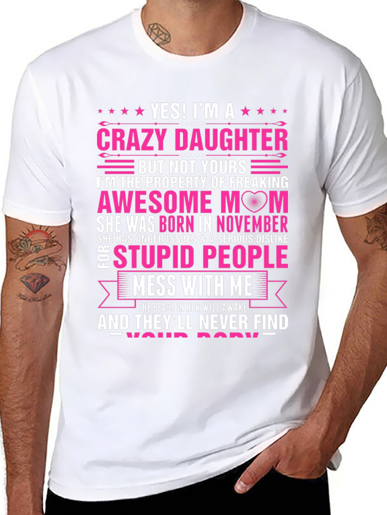 Crazy Daughter Awesome Mom T-Shirt