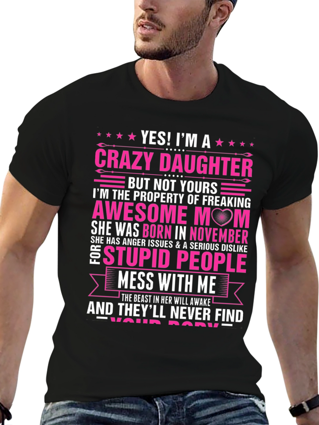 Crazy Daughter Awesome Mom T-Shirt