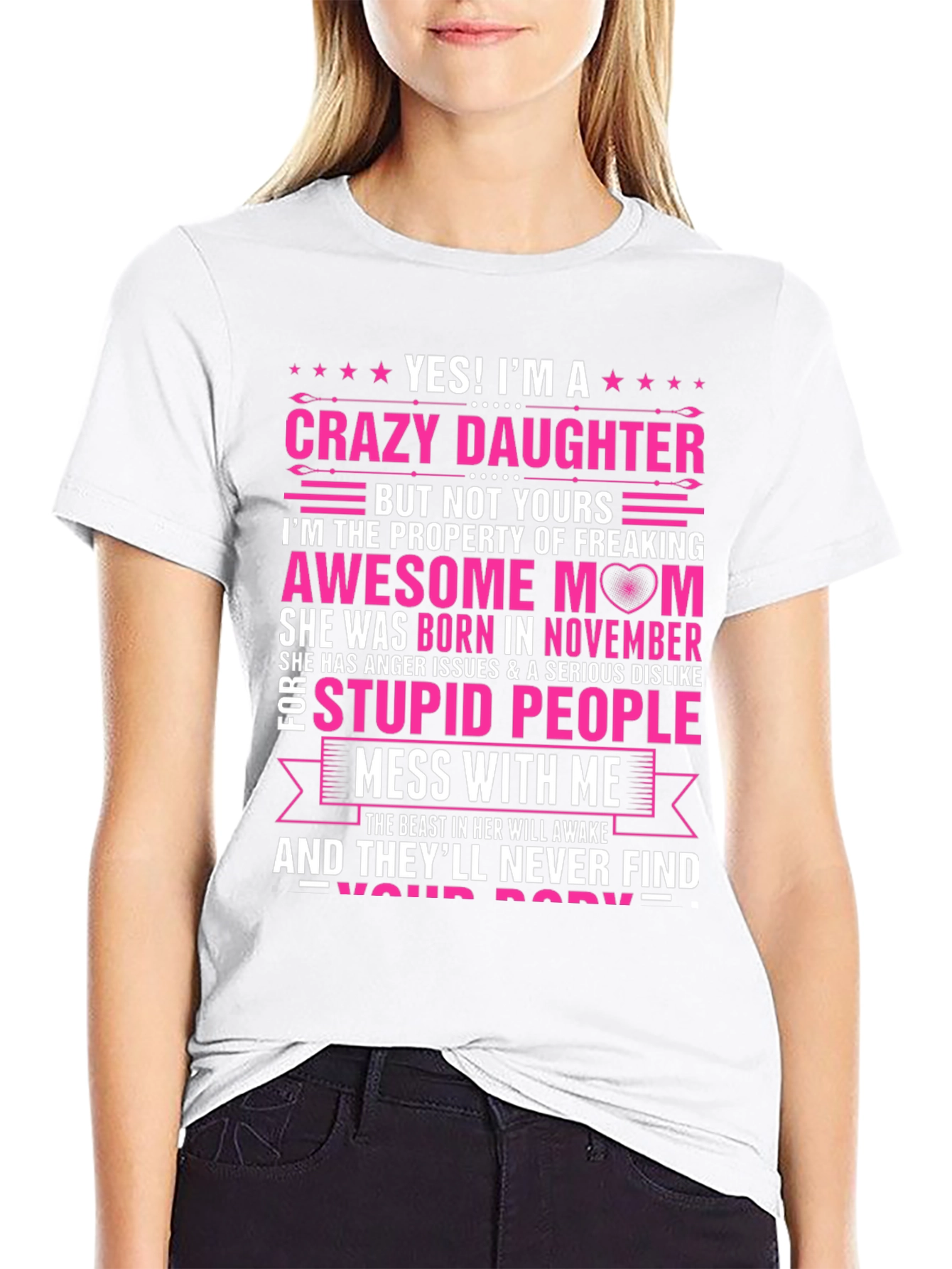 Crazy Daughter Awesome Mom T-Shirt