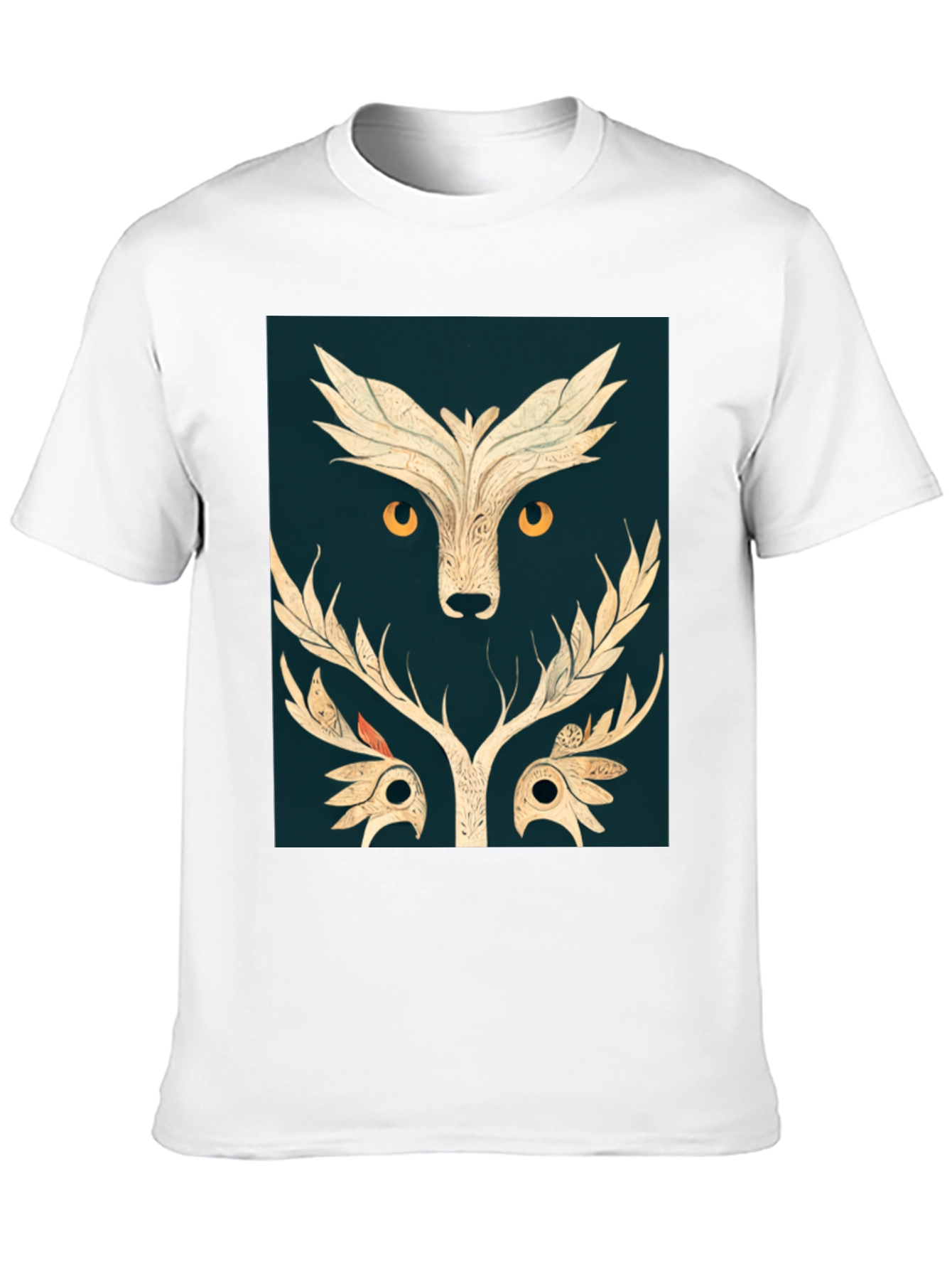 Abstract Owl Graphic Tee - Black