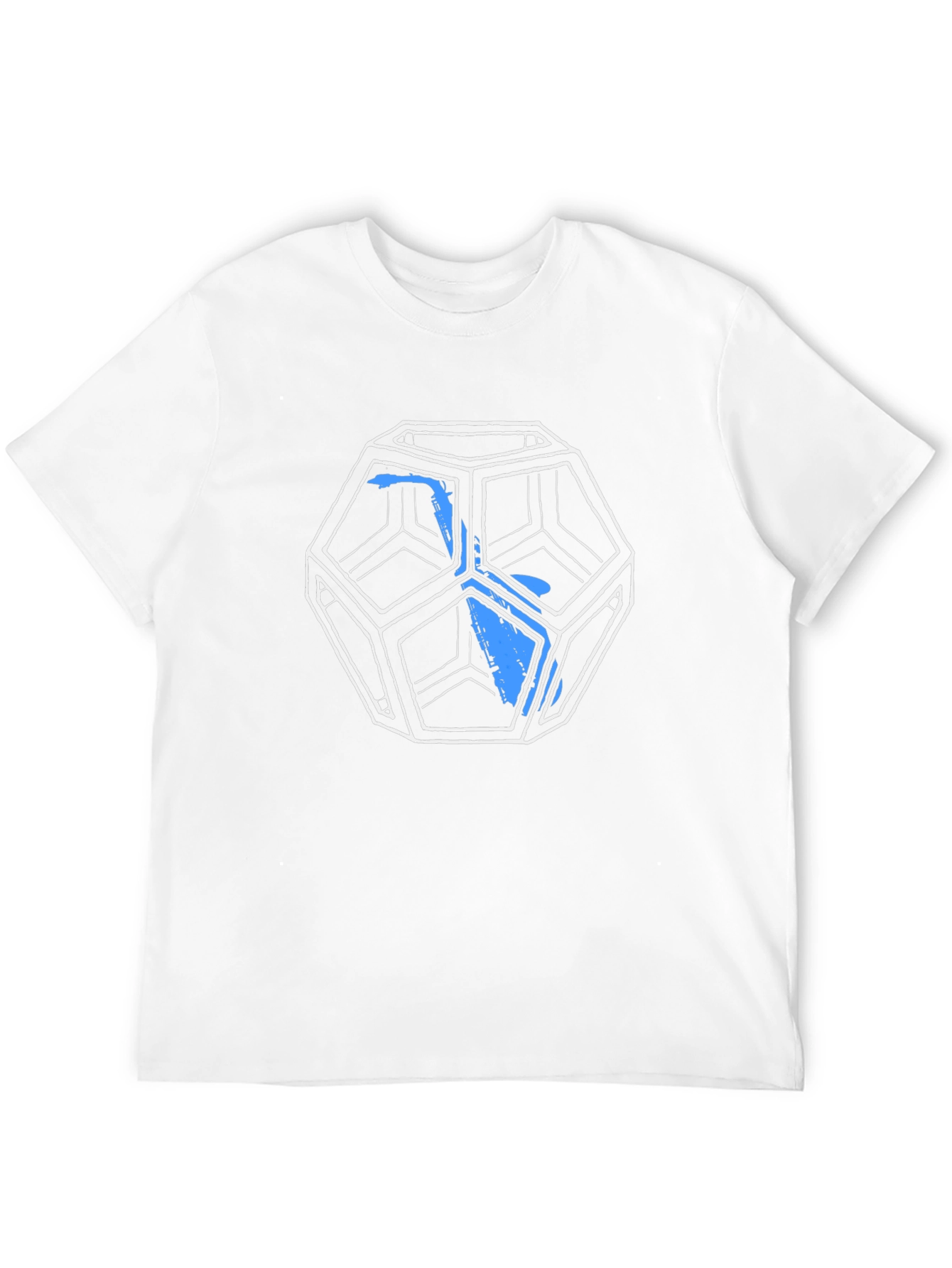Geometric Icosahedron Graphic Tee - Black