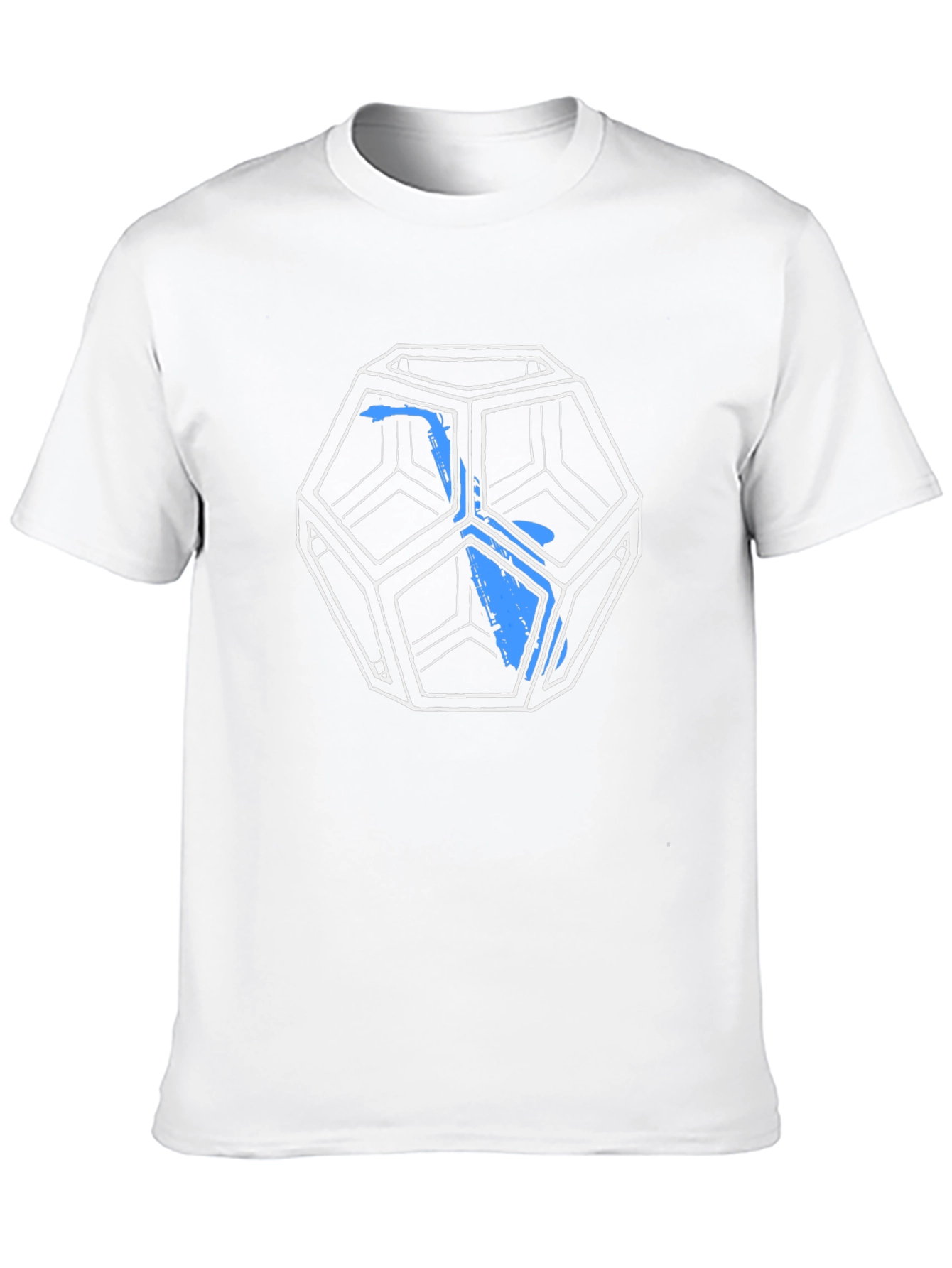 Geometric Icosahedron Graphic Tee - Black