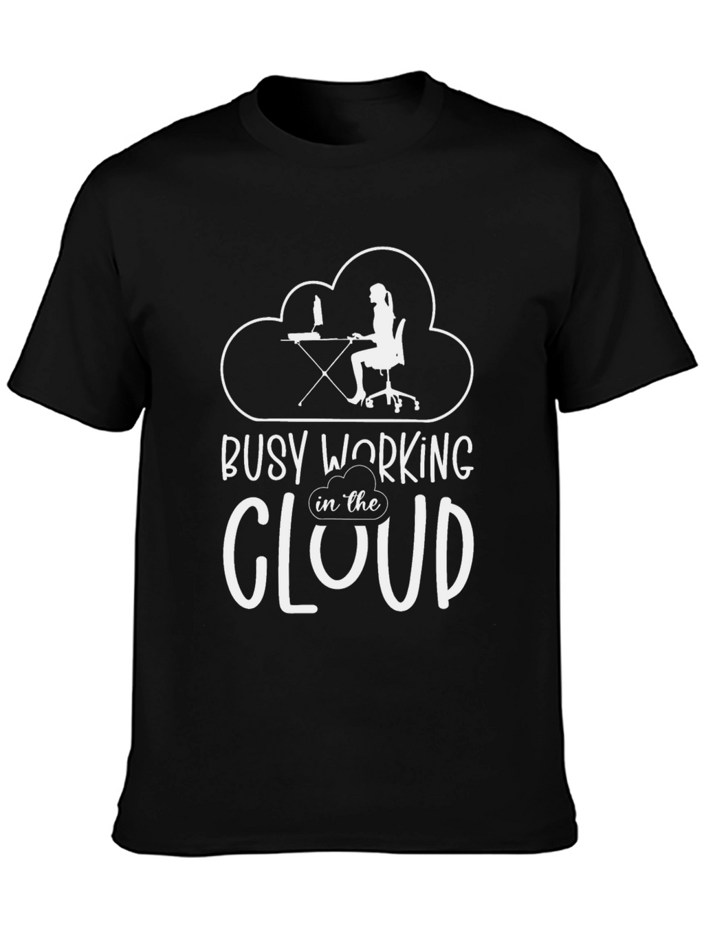 Busy Working in the Cloud Black T-Shirt