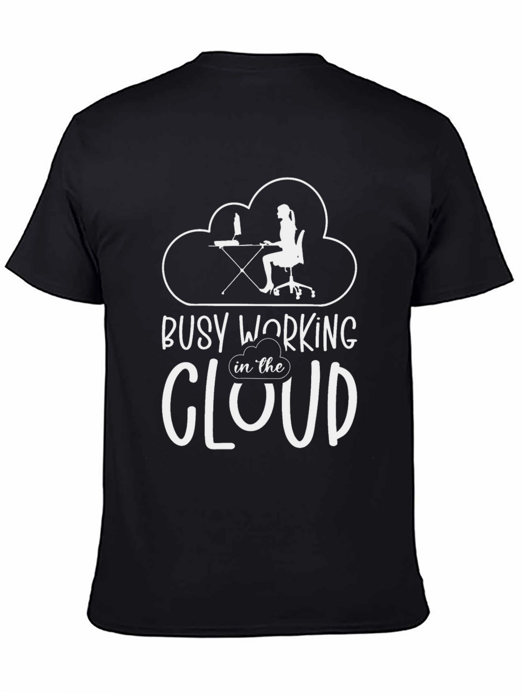 Busy Working in the Cloud Black T-Shirt