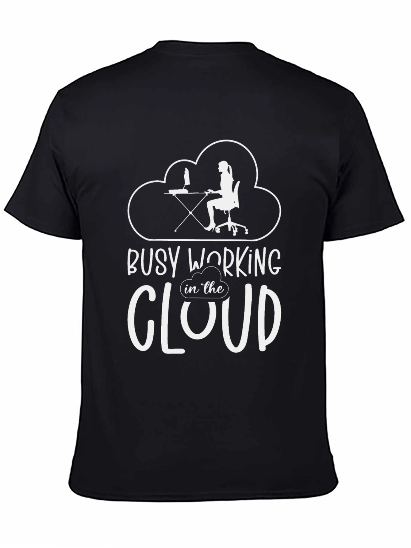 Busy Working in the Cloud Black T-Shirt