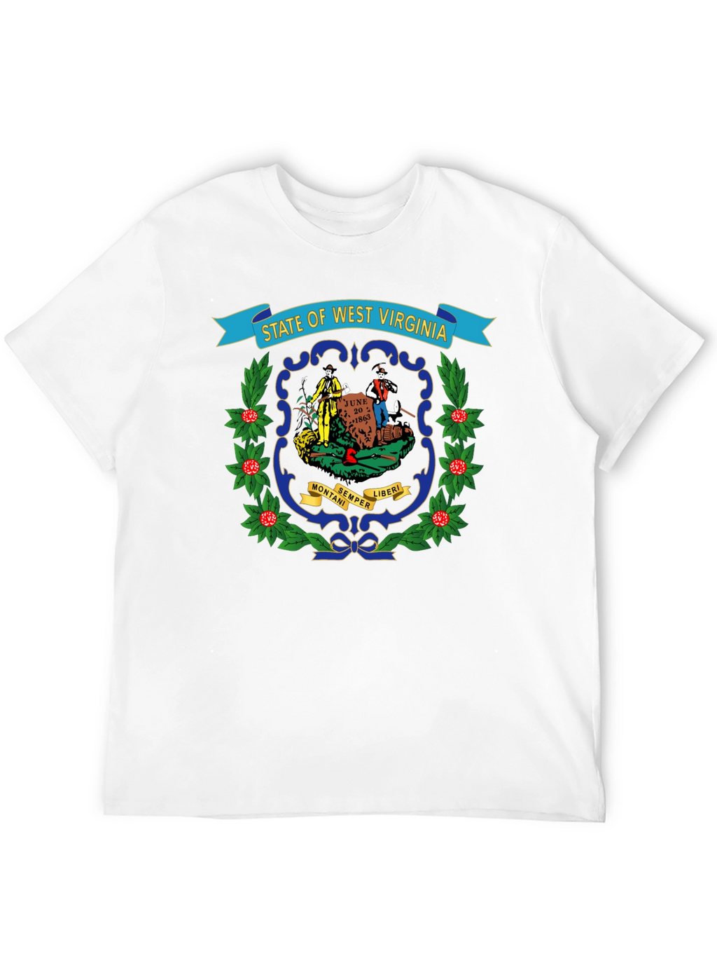 West Virginia State Seal Black T-Shirt