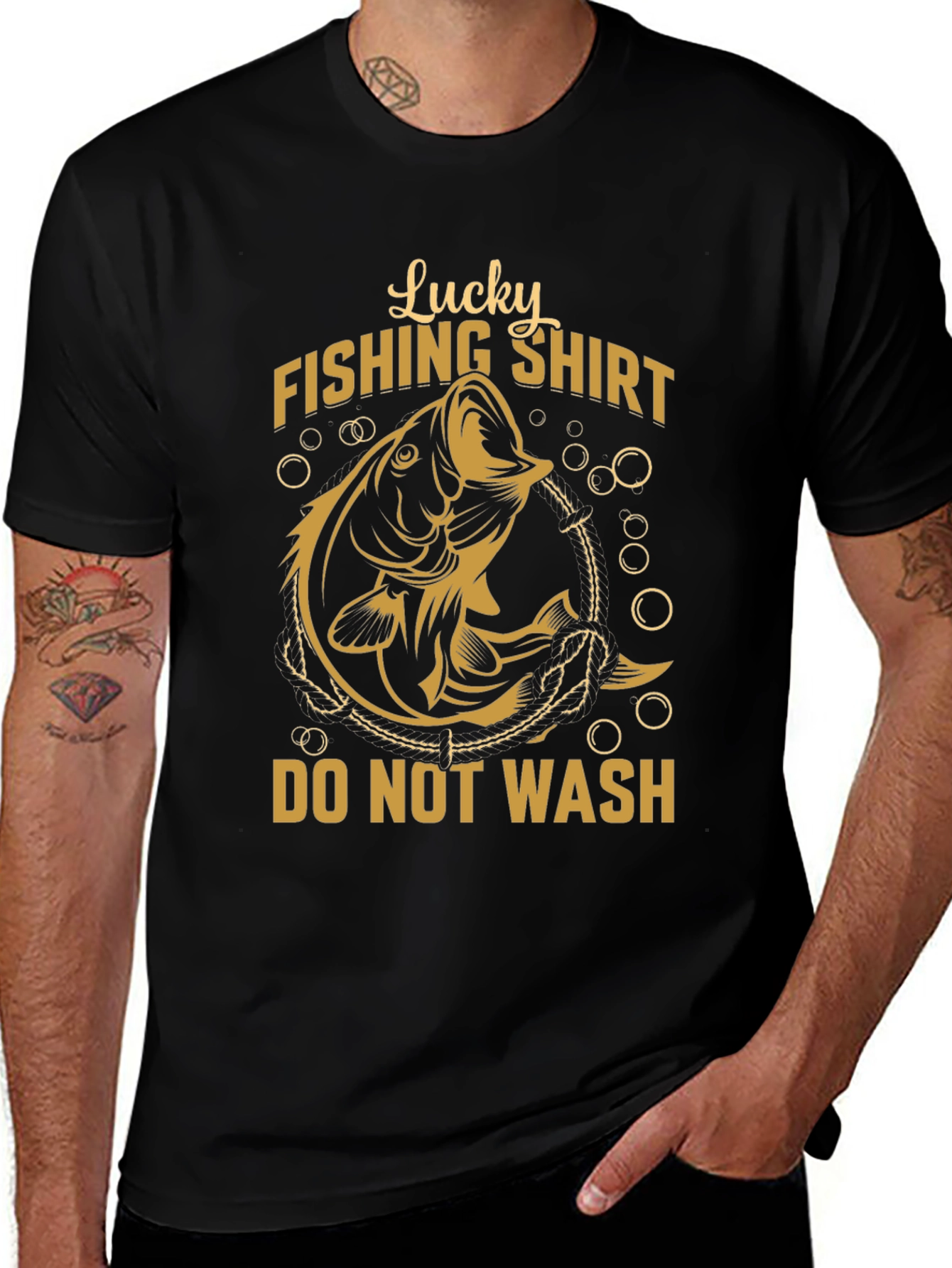 Lucky Fishing Shirt - Do Not Wash - Mens Graphic Tee