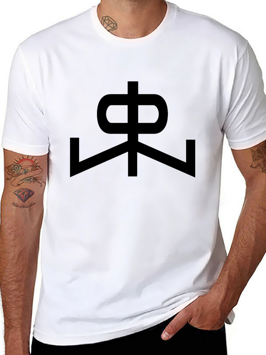 Symbol Graphic Print Mens Black T-Shirt