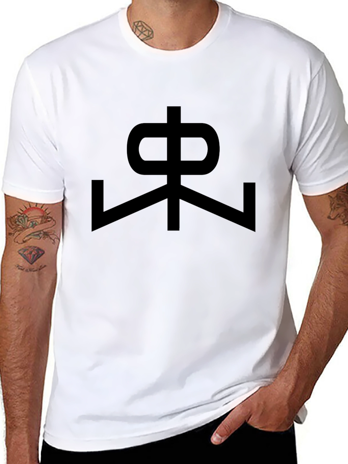Symbol Graphic Print Mens Black T-Shirt