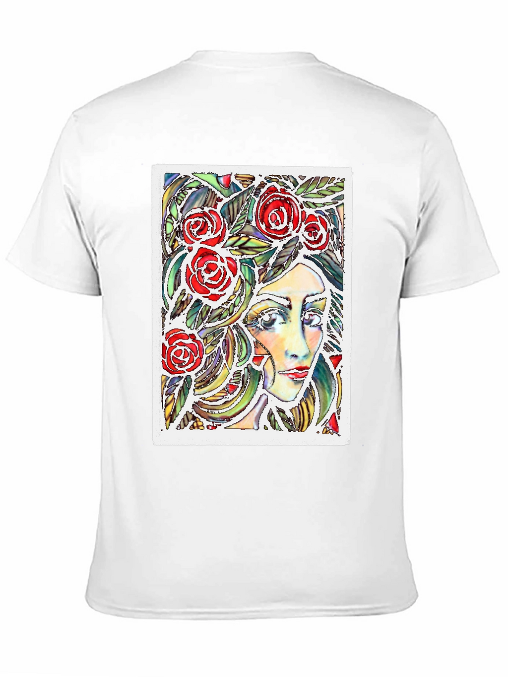 Woman with Roses Graphic T-Shirt
